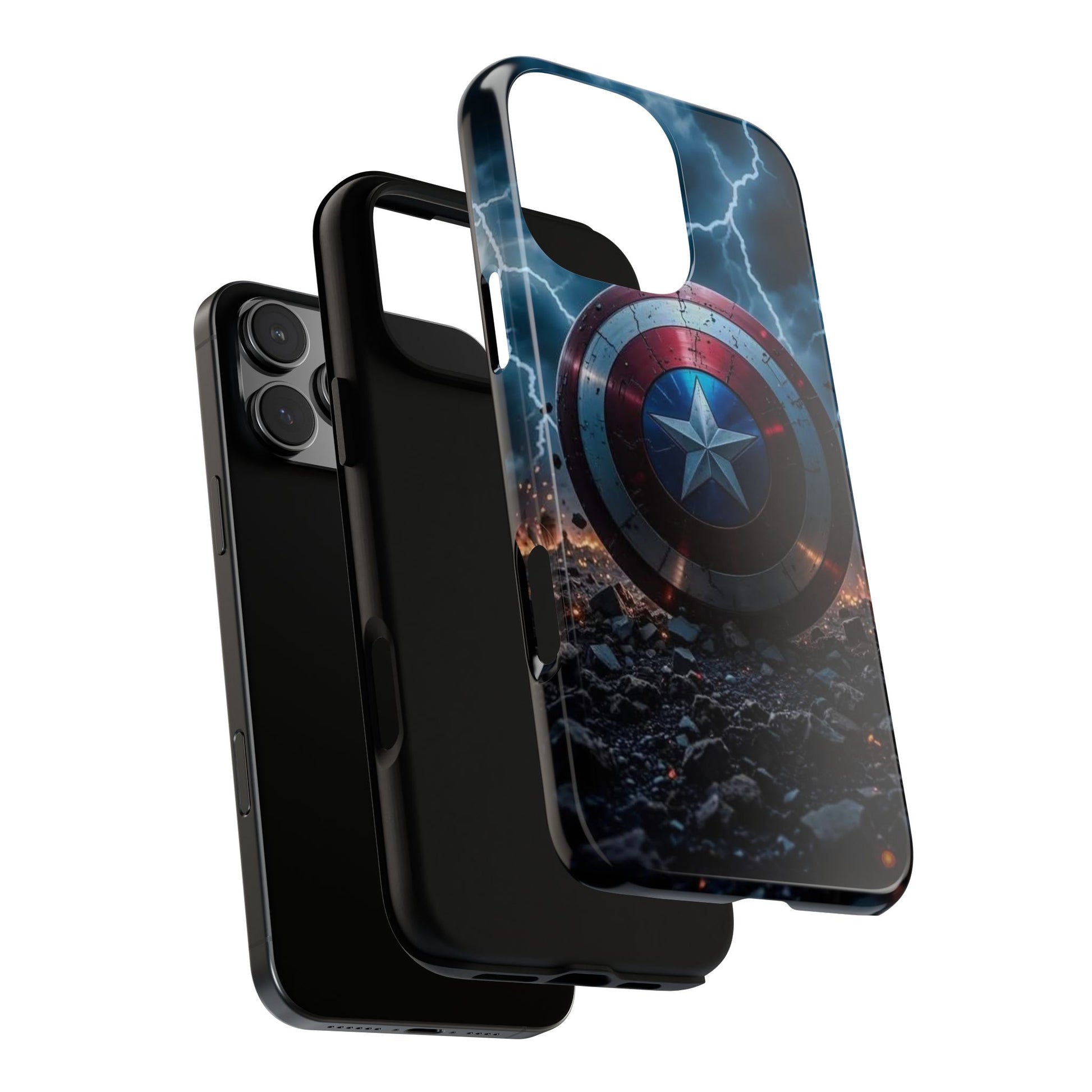 Captain America Shield Tough Cases for iPhones, Samsung, and Pixel