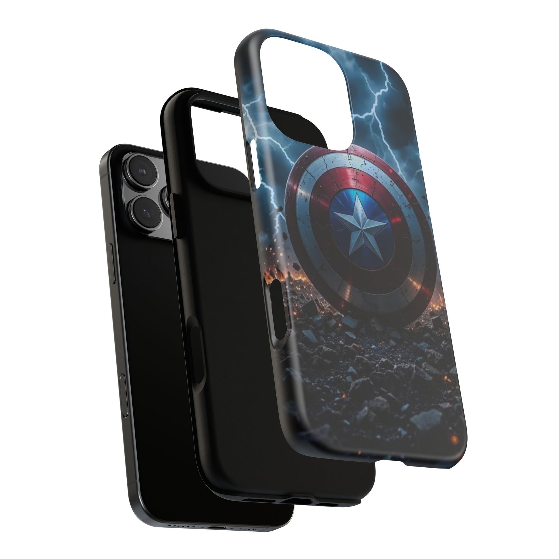 Captain America Shield Tough Cases for iPhones, Samsung, and Pixel