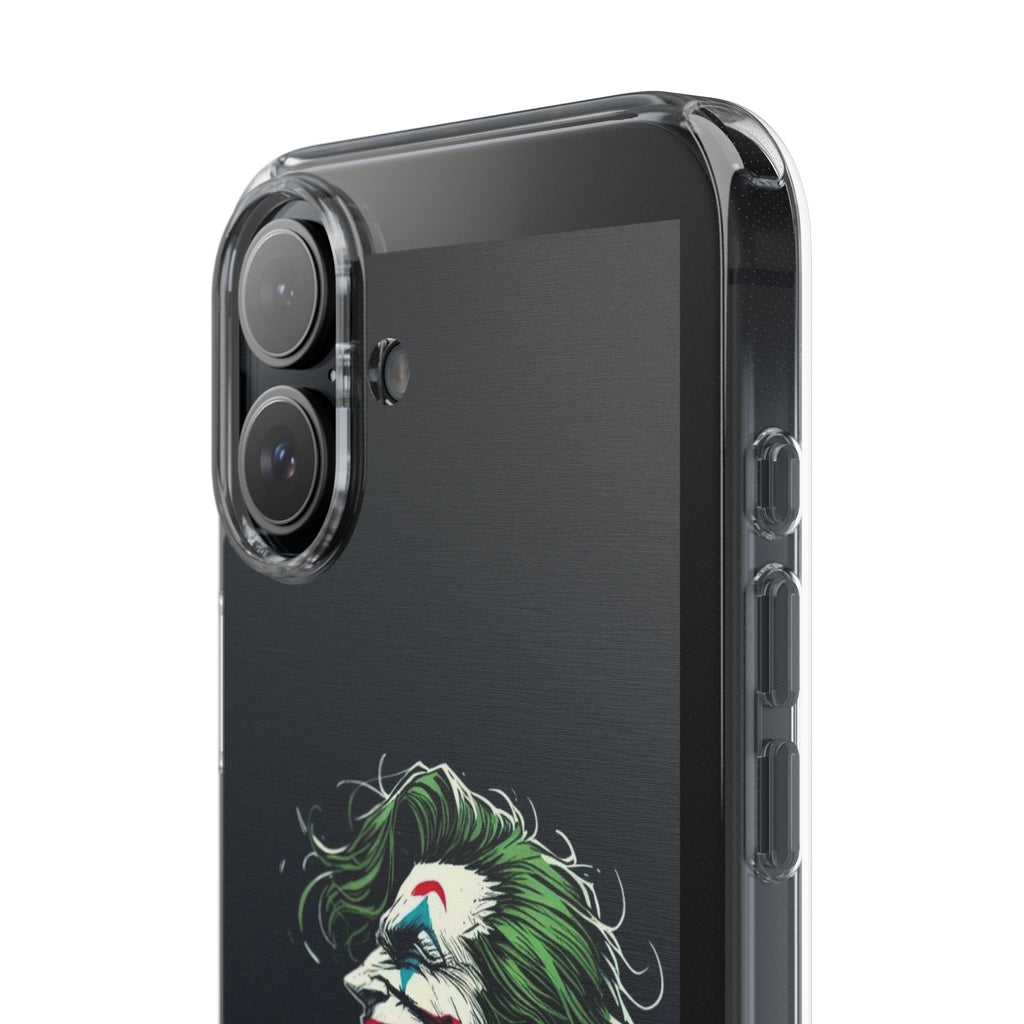 Phone Case, Comic book Inspired Design Joker Laughing, Clear Phone Cover