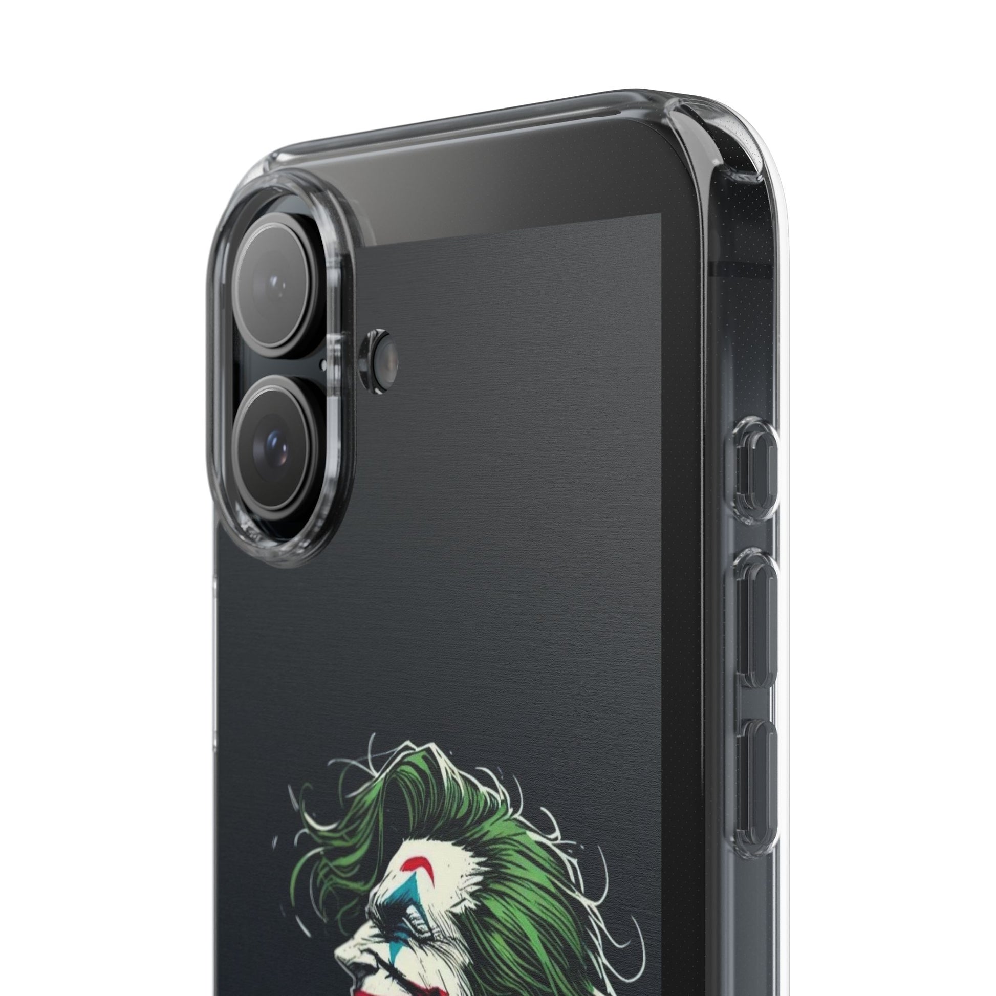Phone Case, Comic book Inspired Design Joker Laughing, Clear Phone Cover