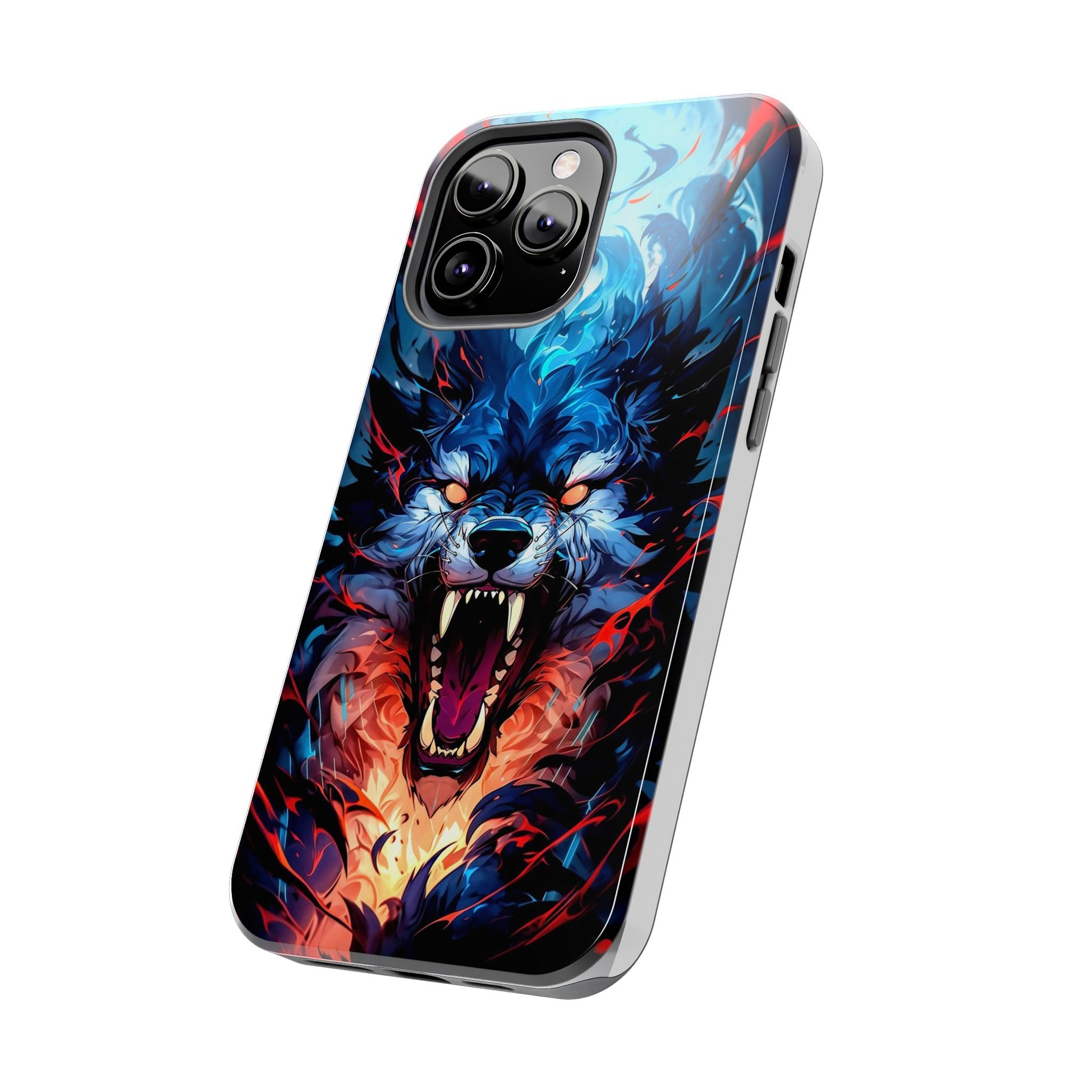 Aggressive Wolf Art Themed Tough Phone Cases for Iphones & Samsung Phones
