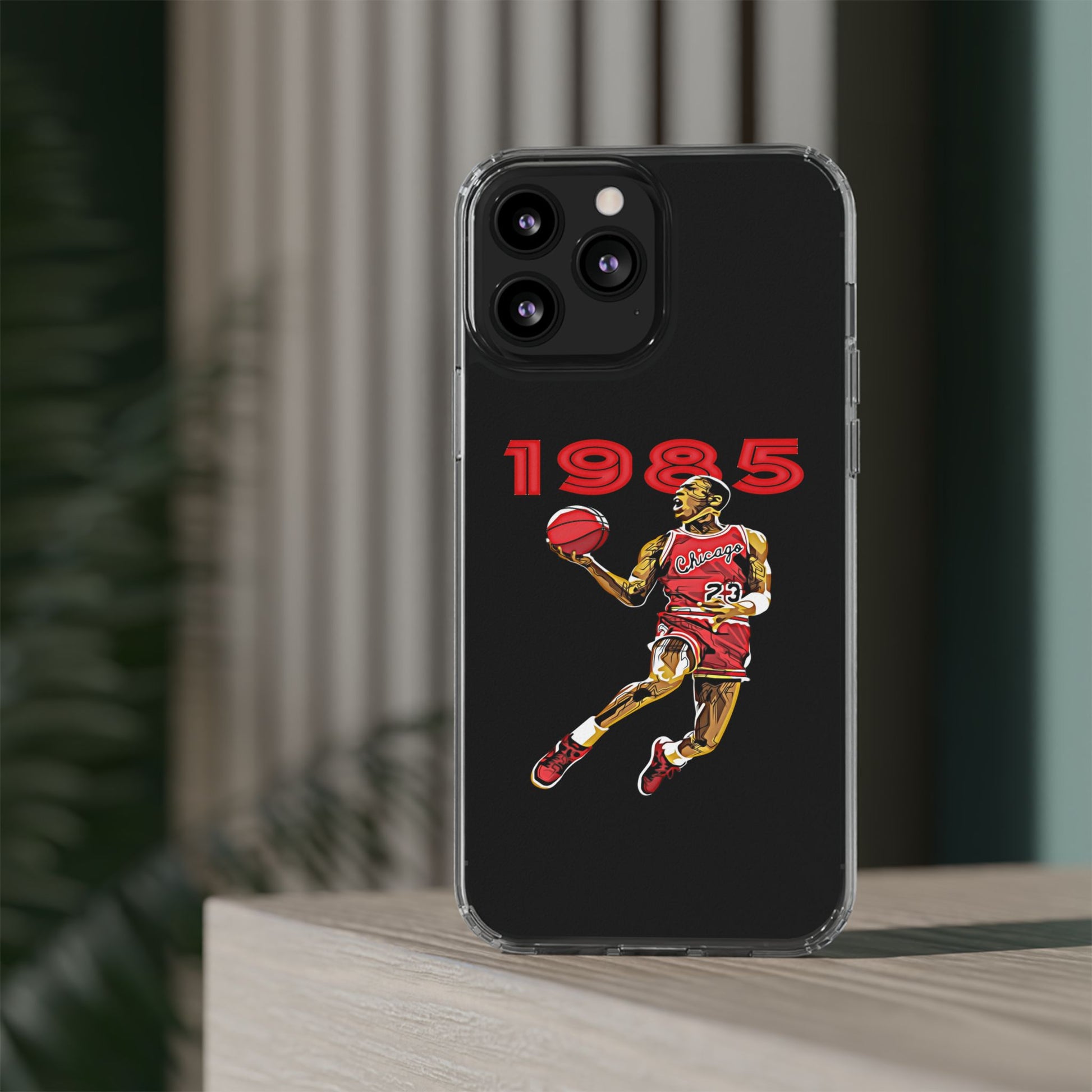 1985 Jordan Slam Dunk themed Basketball Inspired design Clear Phone Cases