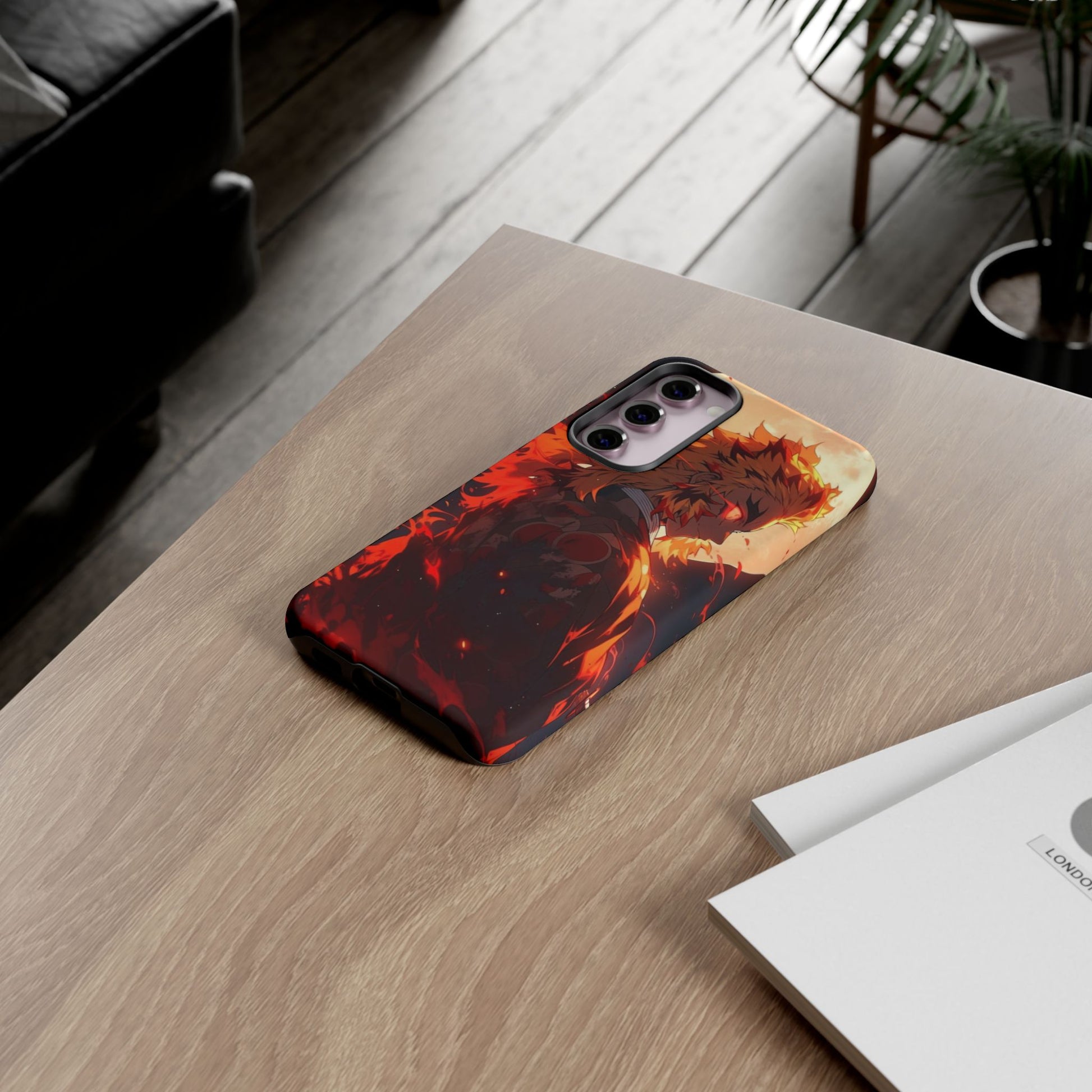 Demon Sl;ayer Rengoku Anime Phone Case, Tough Cases for iPhones, Samsung, and Pixel