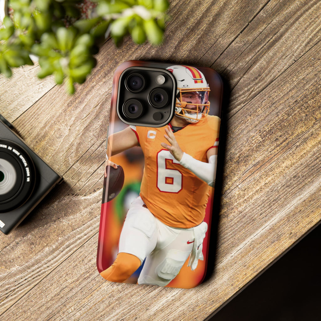 Tampa Bay Buccaneers Baker Mayfield Football Tough Cases for iPhones, Samsung, and Pixel