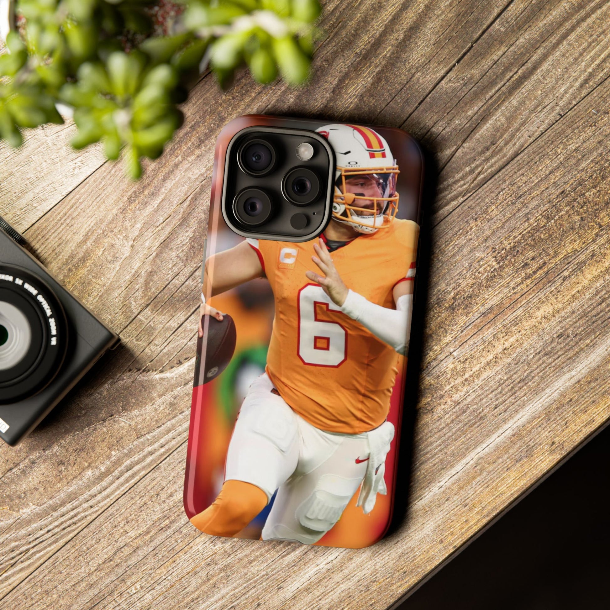 Tampa Bay Buccaneers Baker Mayfield Football Tough Cases for iPhones, Samsung, and Pixel