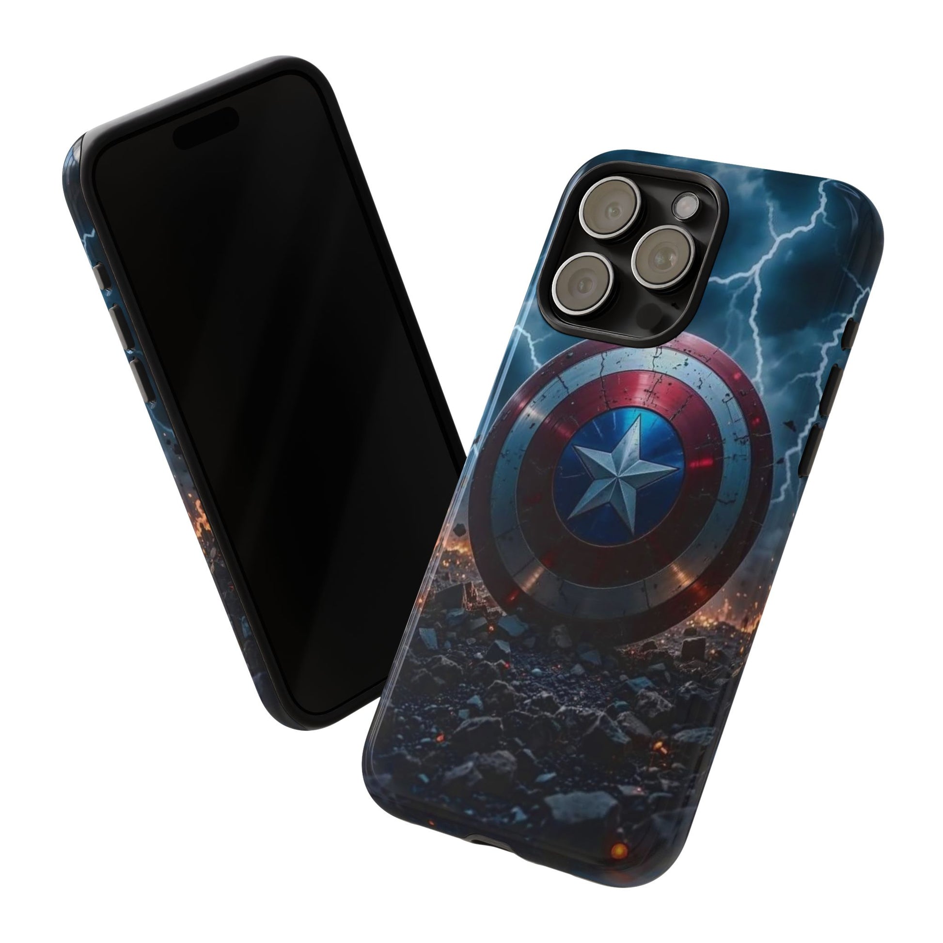 Captain America Shield Tough Cases for iPhones, Samsung, and Pixel