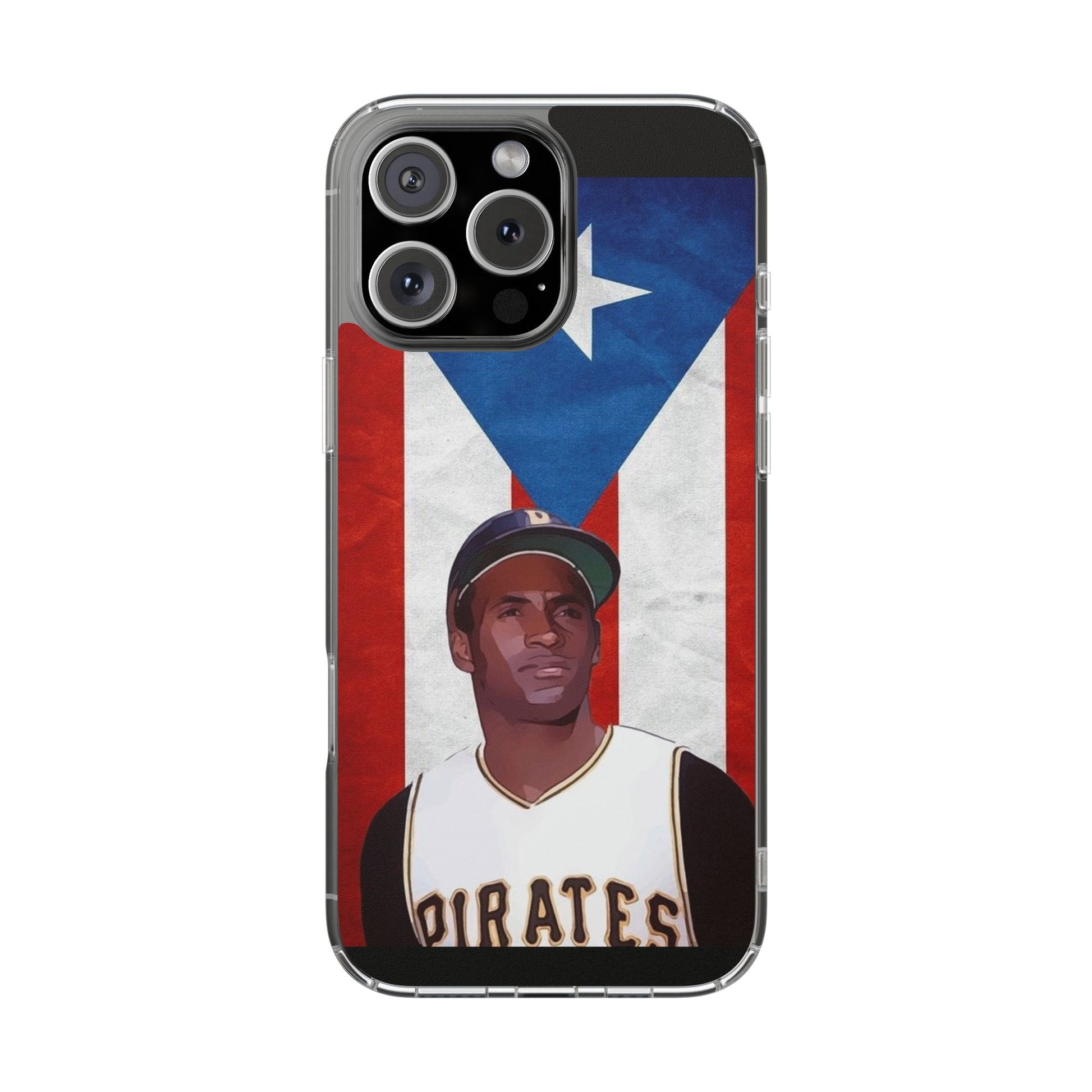 Puerto Rican Baseball Legend Clemente inspired Protective Iphone, Samsung case