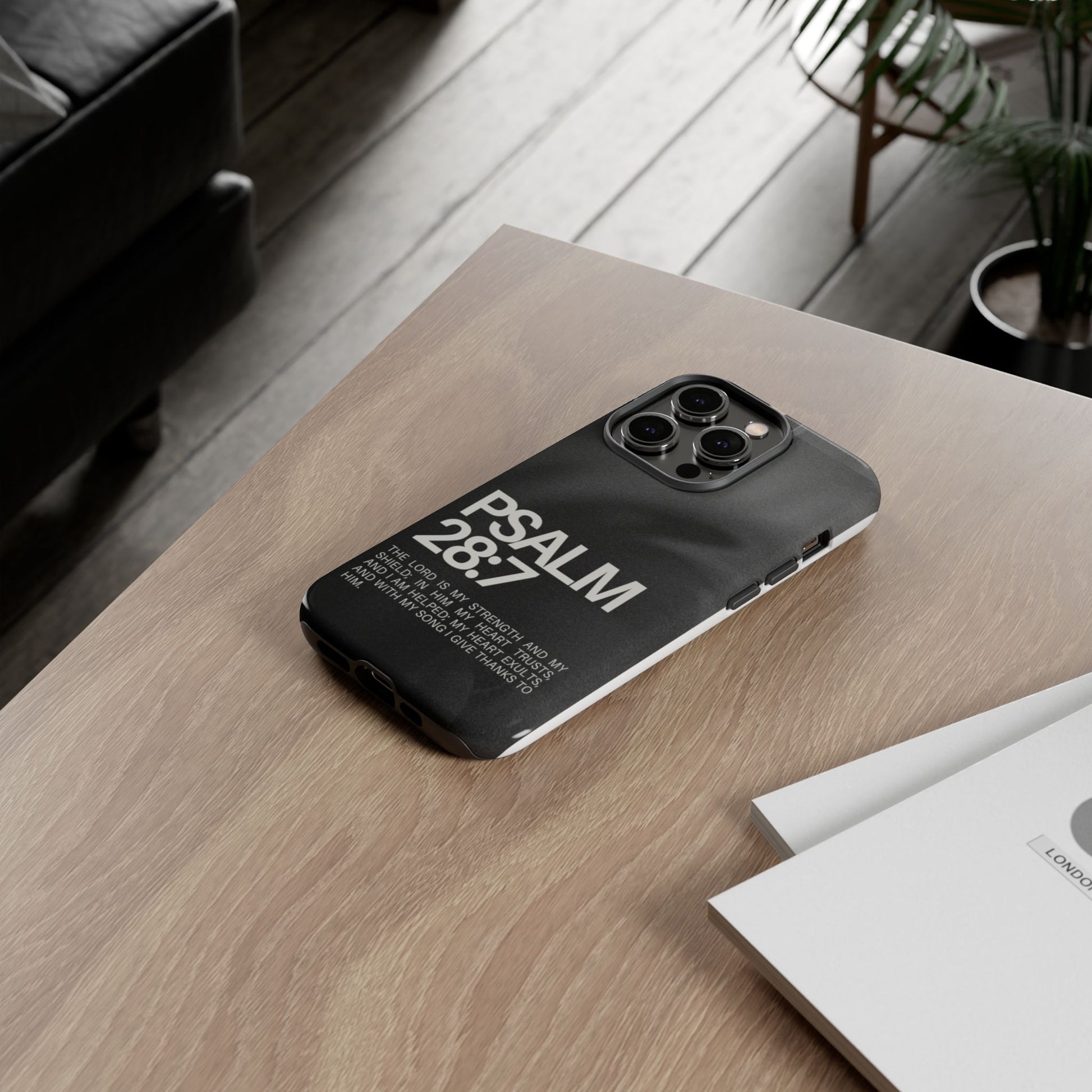 Christian Themed Psalms 28:7 Phone Case, Tough Cases for iPhones, Samsung, and Pixel