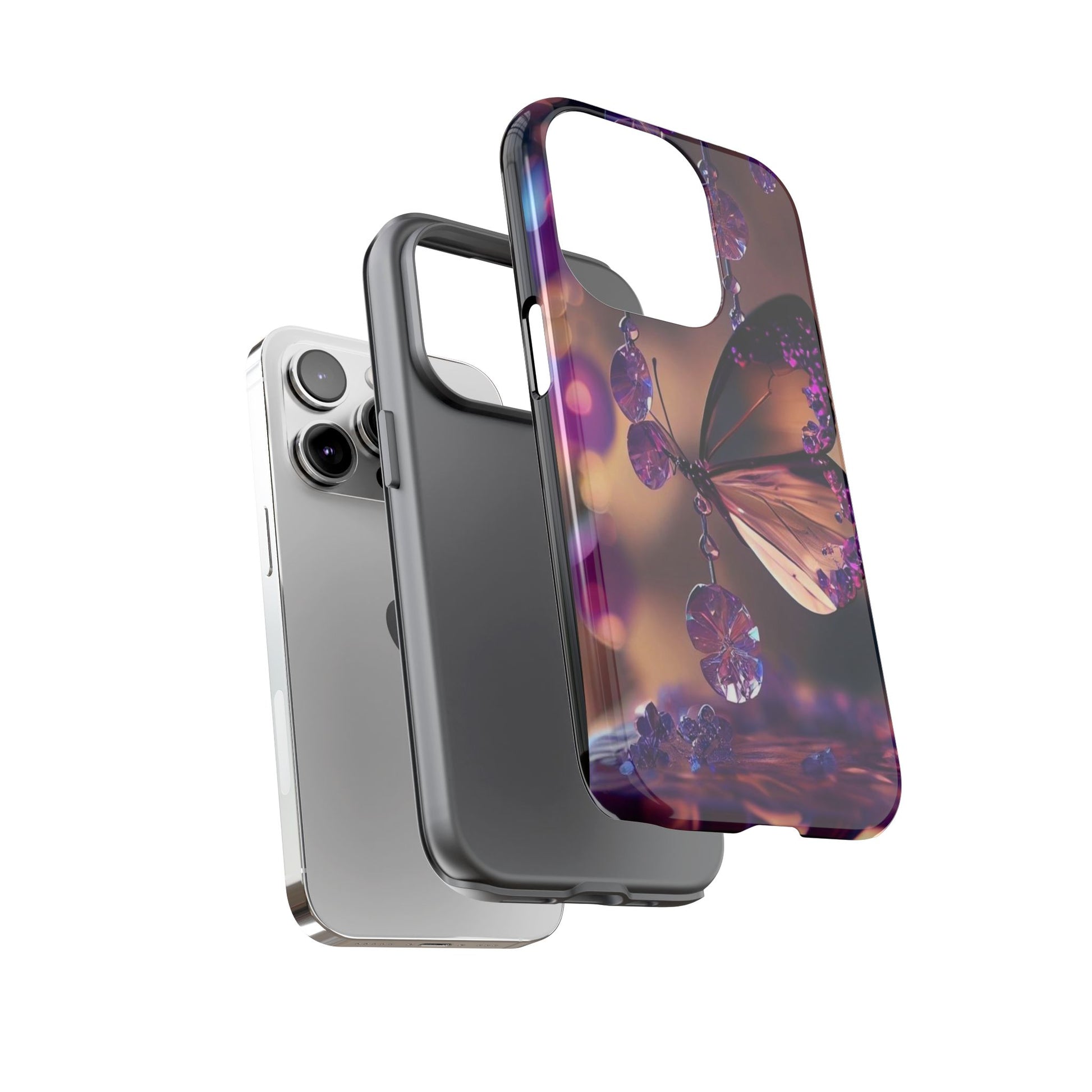 Purple Butterfly Tough Cases for iPhones, Samsung, and Pixel