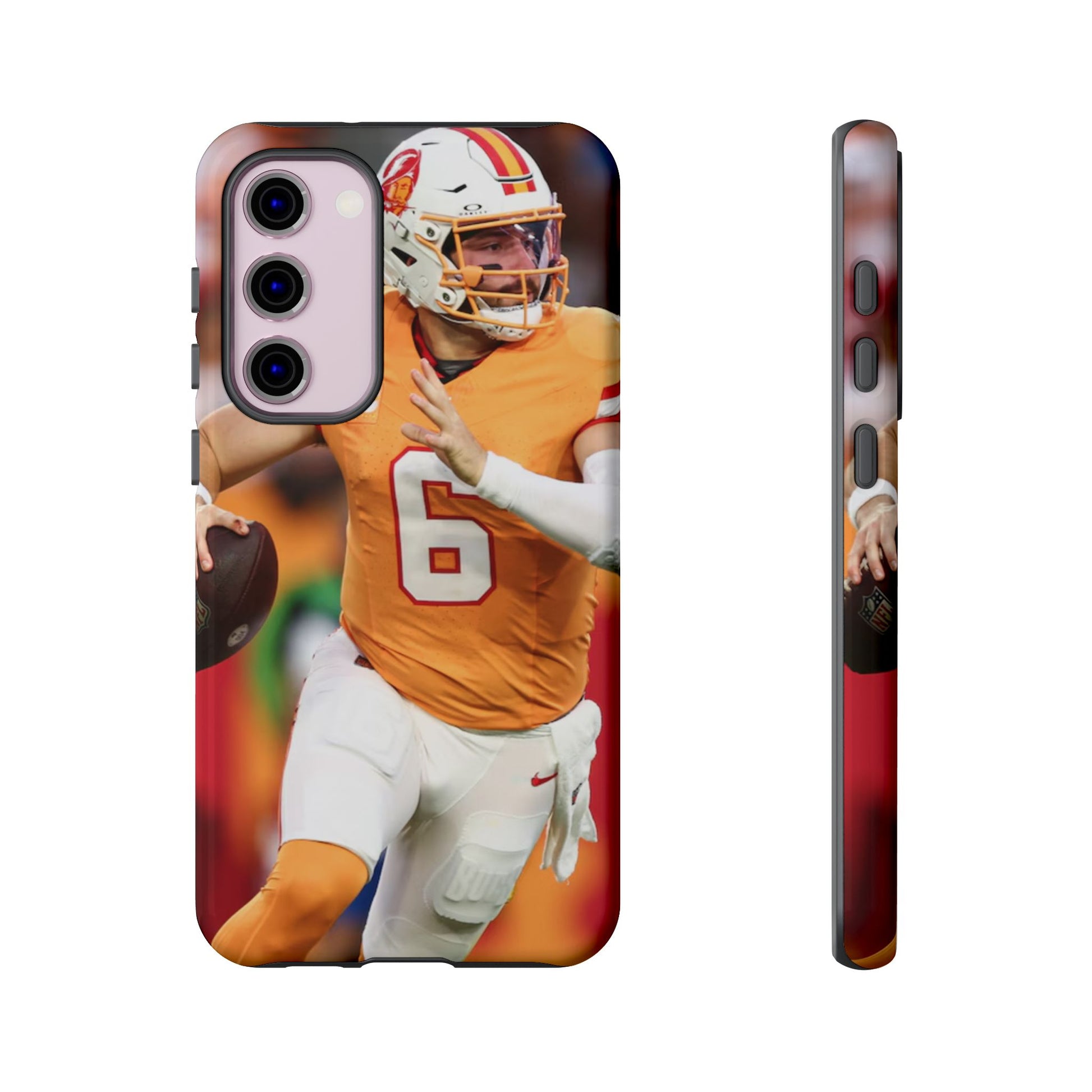Tampa Bay Buccaneers Baker Mayfield Football Tough Cases for iPhones, Samsung, and Pixel