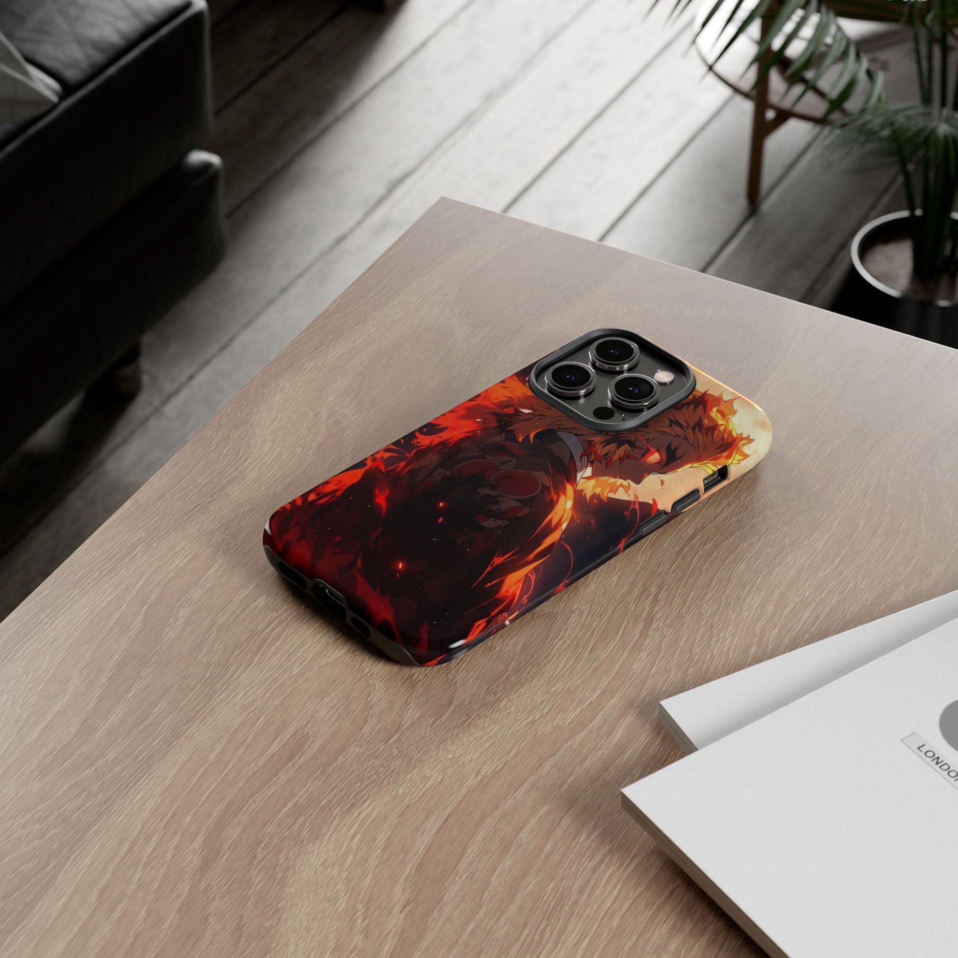 Demon Sl;ayer Rengoku Anime Phone Case, Tough Cases for iPhones, Samsung, and Pixel