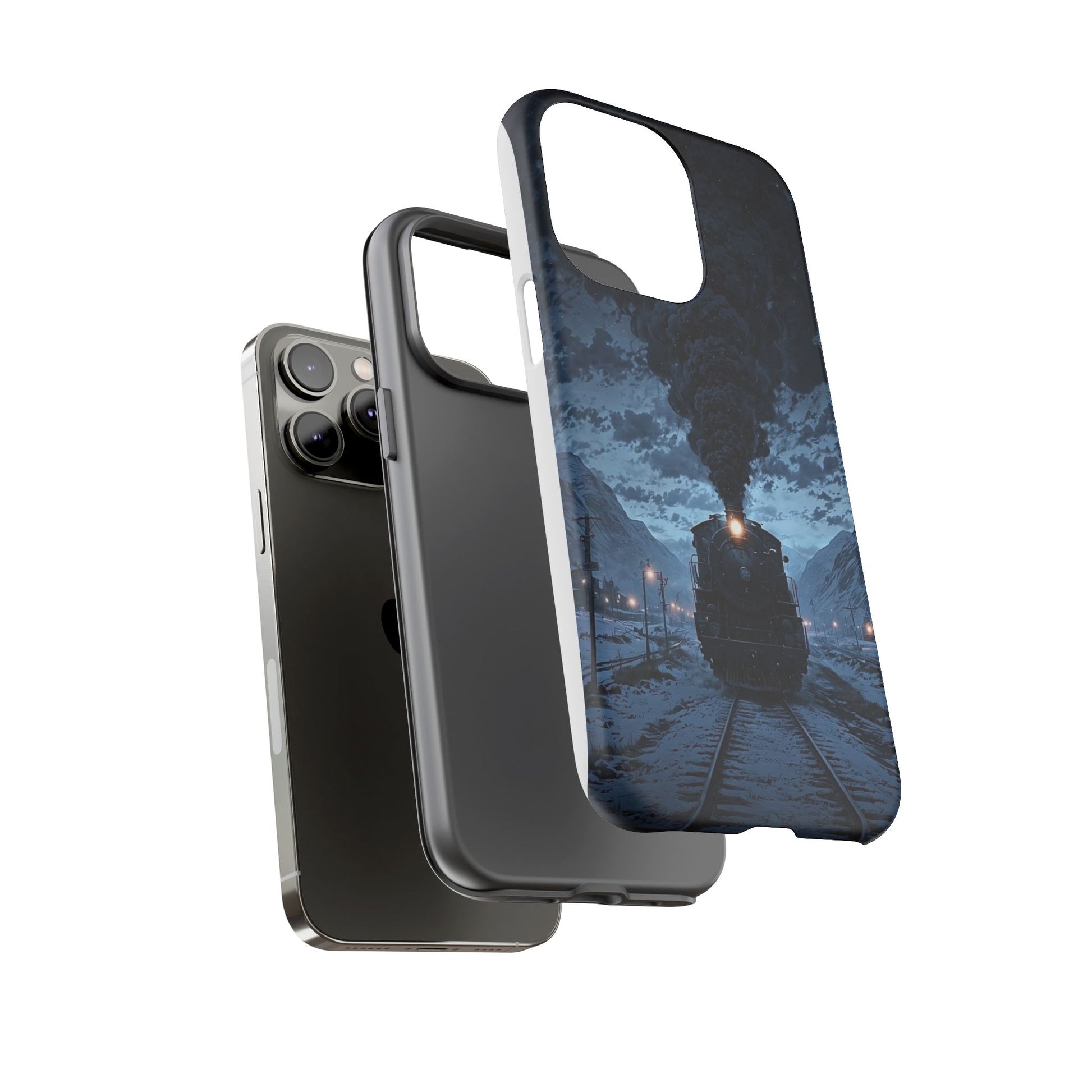 Steam Engine Train Themed Tough Cases for iPhones, Samsung, and Pixel