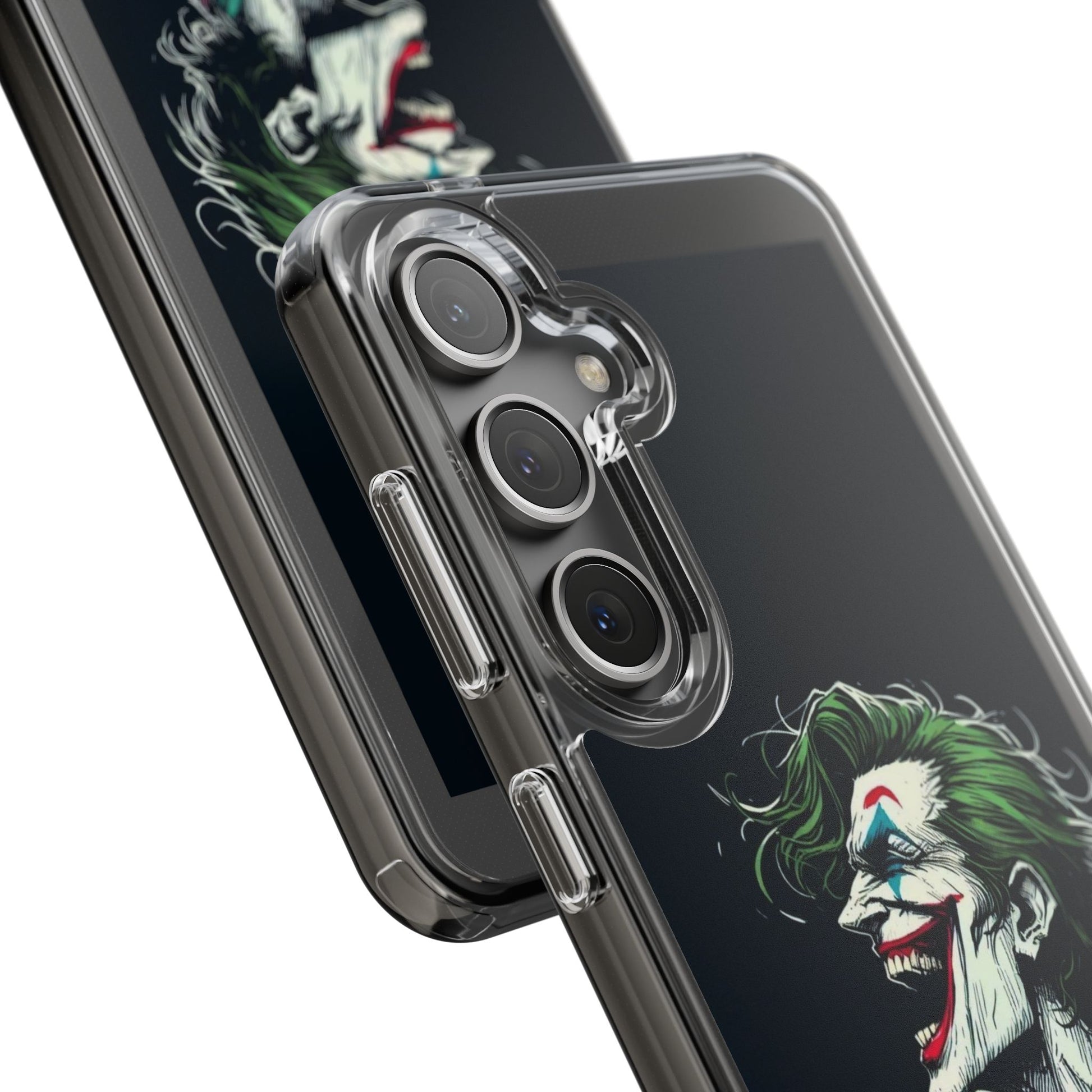 Phone Case, Comic book Inspired Design Joker Laughing, Clear Phone Cover