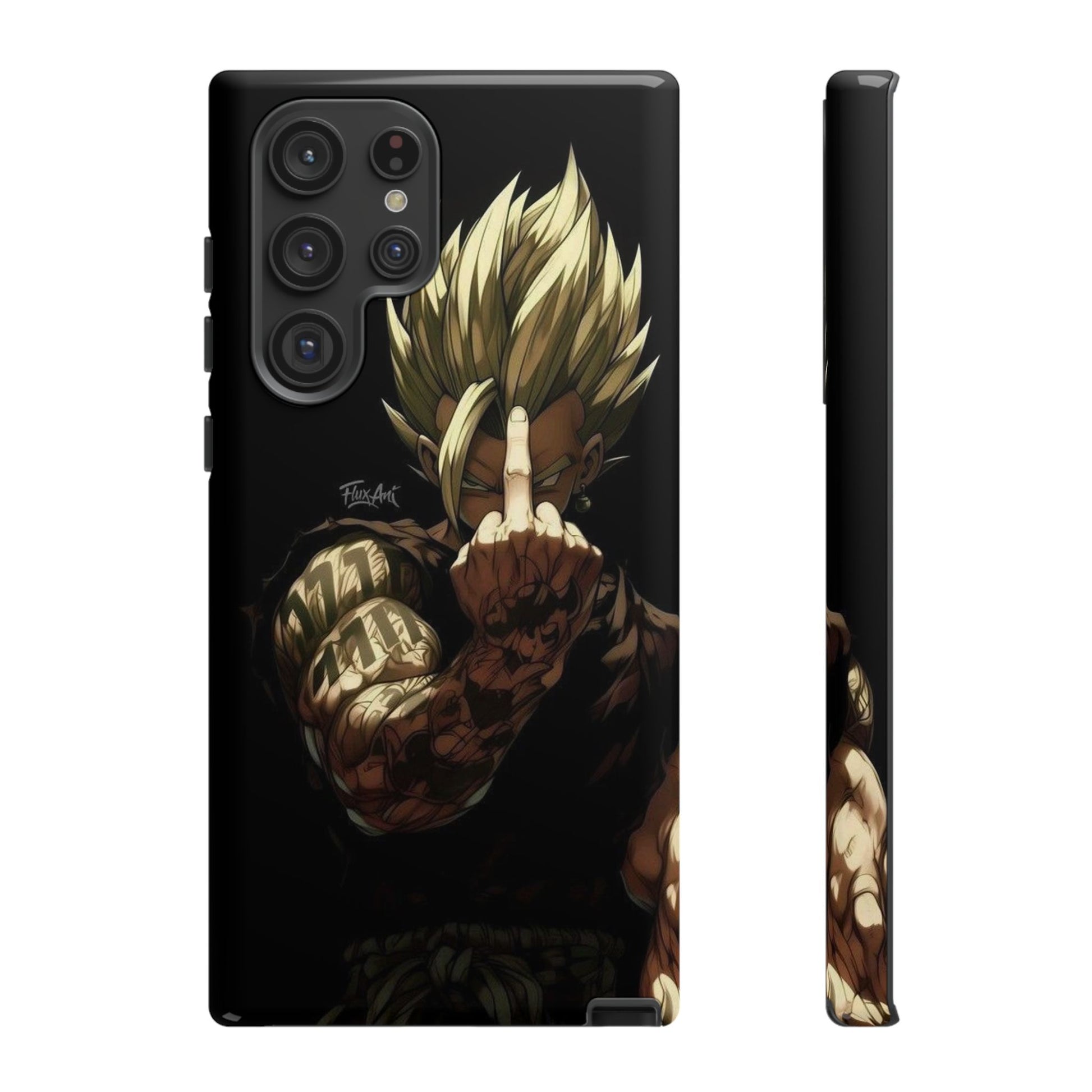 Middle Finger SS Goku Dragon Ball Z Tough Cases for iPhones, Samsung, and Pixel