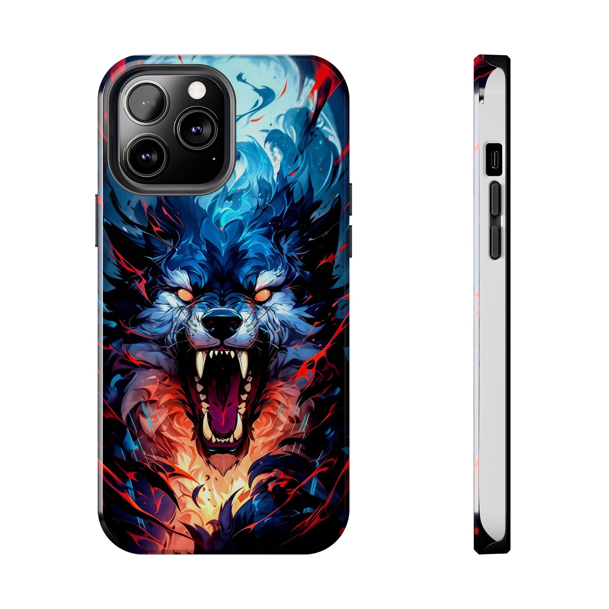 Aggressive Wolf Art Themed Tough Phone Cases for Iphones & Samsung Phones