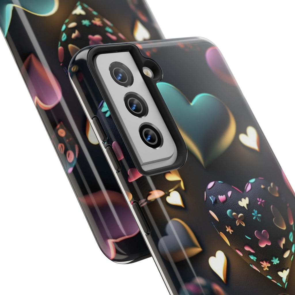 Floating Hearts Themed Tough Phone Cases for Iphones & Samsung Phones