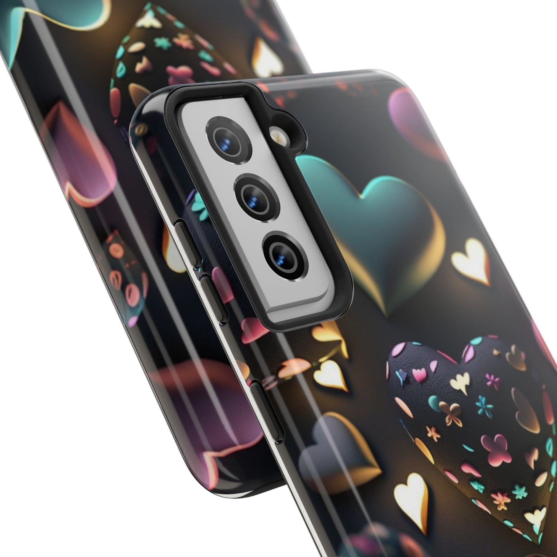 Floating Hearts Themed Tough Phone Cases for Iphones & Samsung Phones