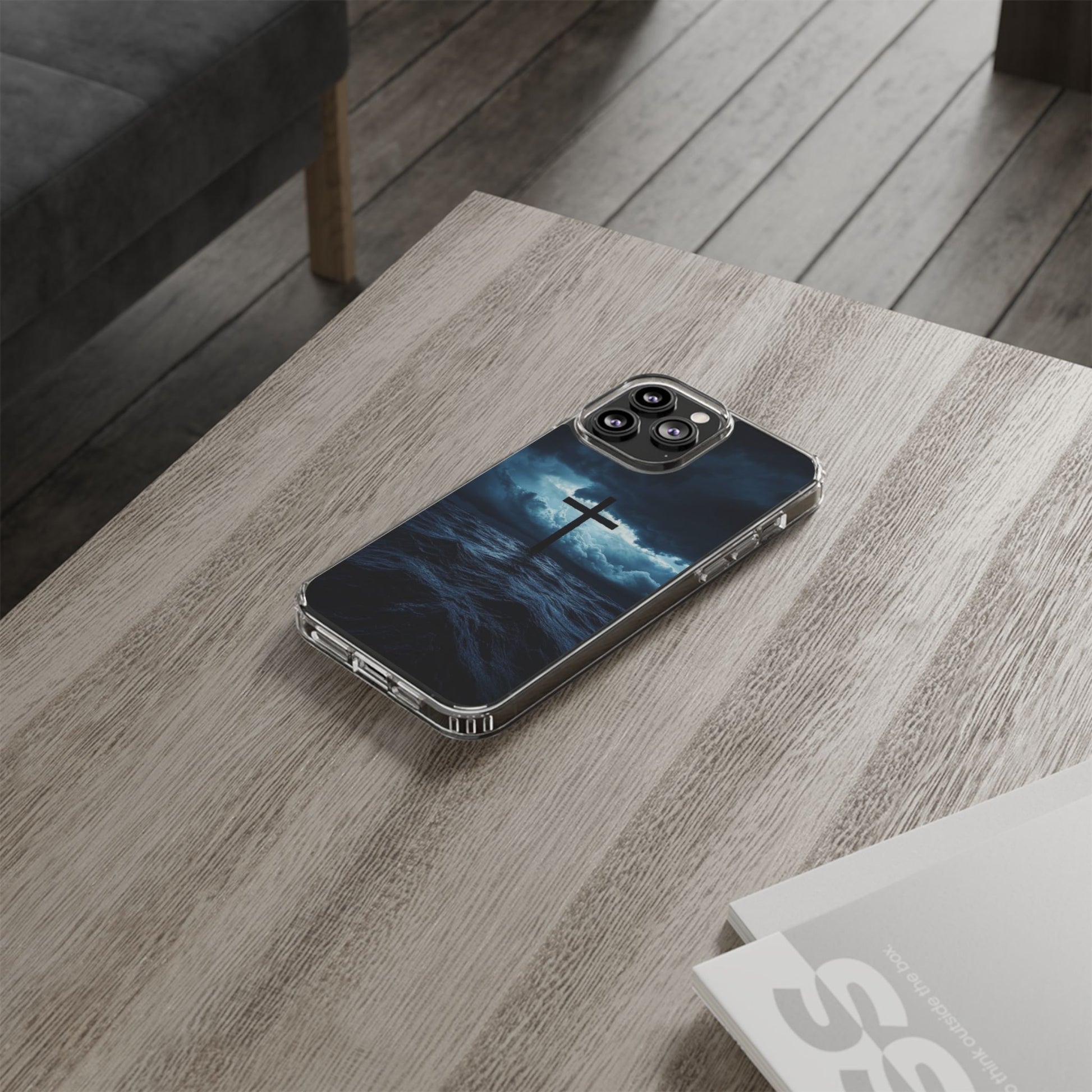 Christian Cross Storm Clear Case - Religious iPhone Samsung Cover, Faith Phone