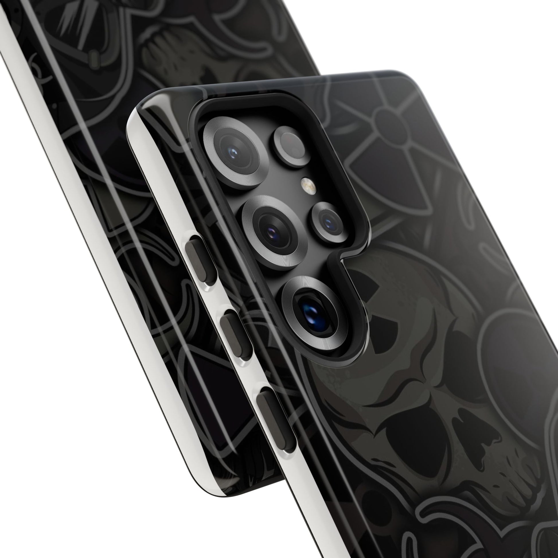 Tough Cases Phone Case, Edgy Skull Design Phone Cover, Gothic Cell Phone Shell