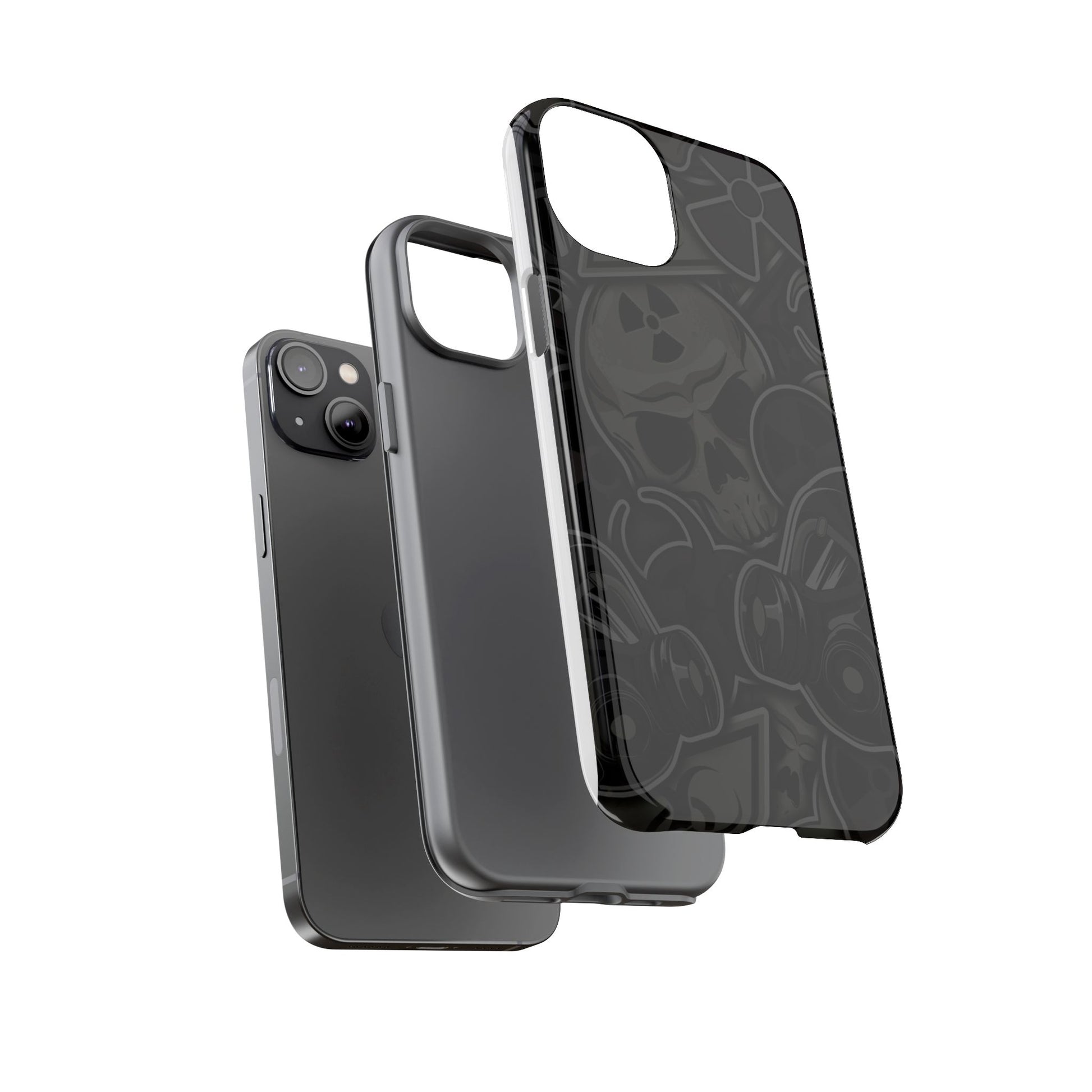 Tough Cases Phone Case, Edgy Skull Design Phone Cover, Gothic Cell Phone Shell