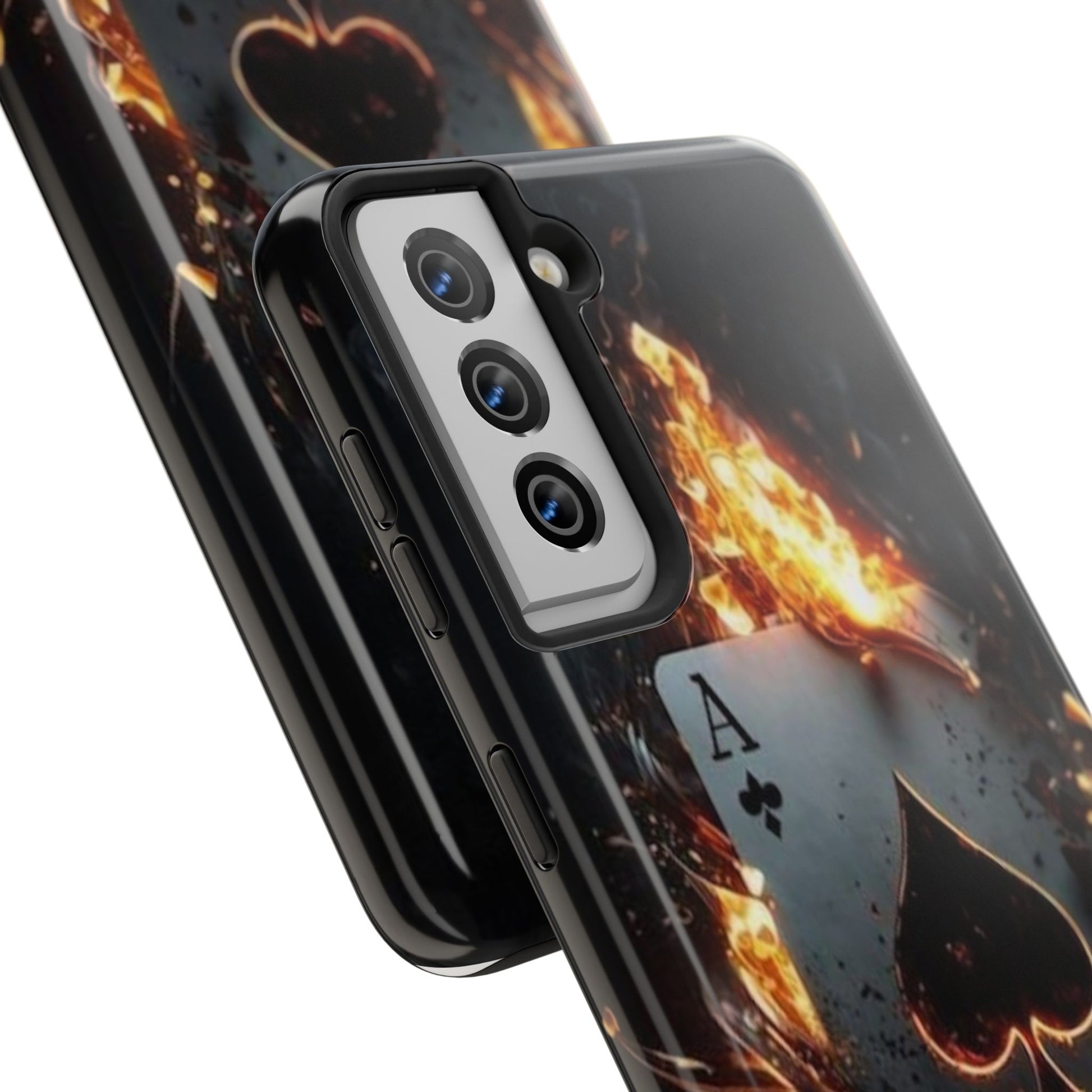 Flaming Ace Card Casino Themed Phone Cases for Iphones & Samsung Phones