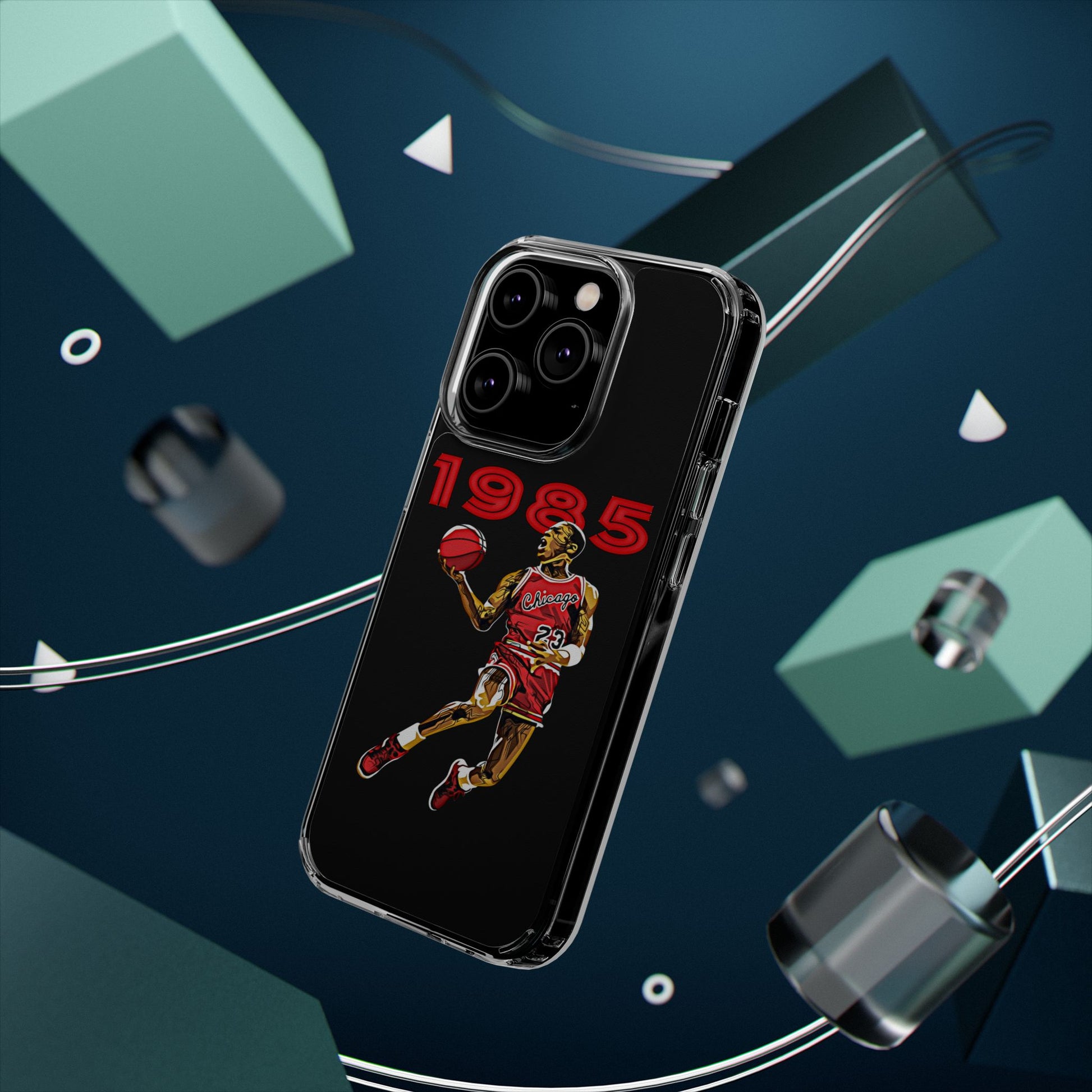 1985 Jordan Slam Dunk themed Basketball Inspired design Clear Phone Cases