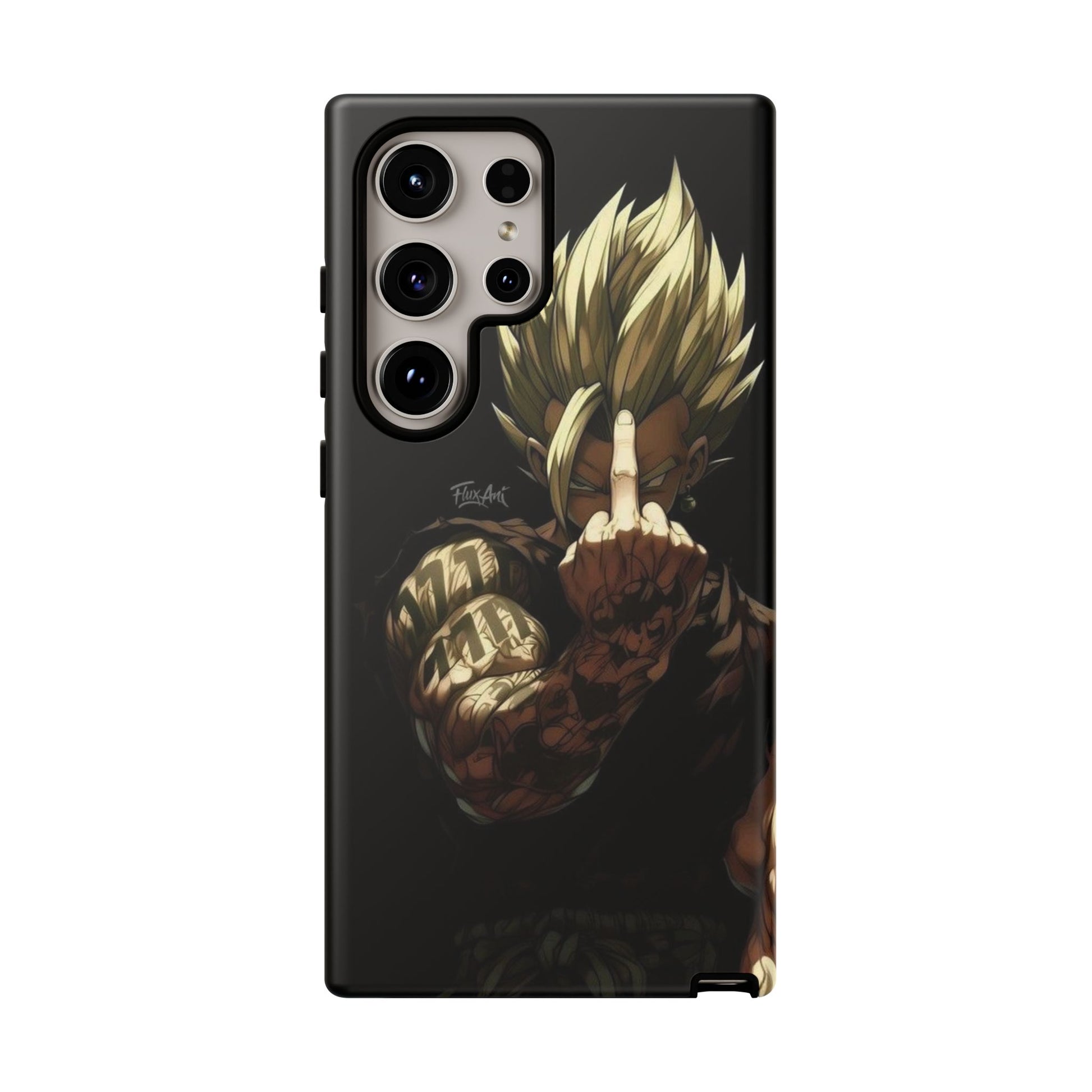 Middle Finger SS Goku Dragon Ball Z Tough Cases for iPhones, Samsung, and Pixel