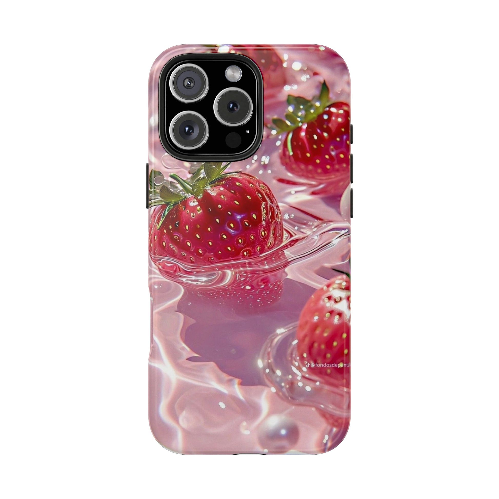 Floating Strawberries Themed Tough Phone Cases for Iphones & Samsung Phones