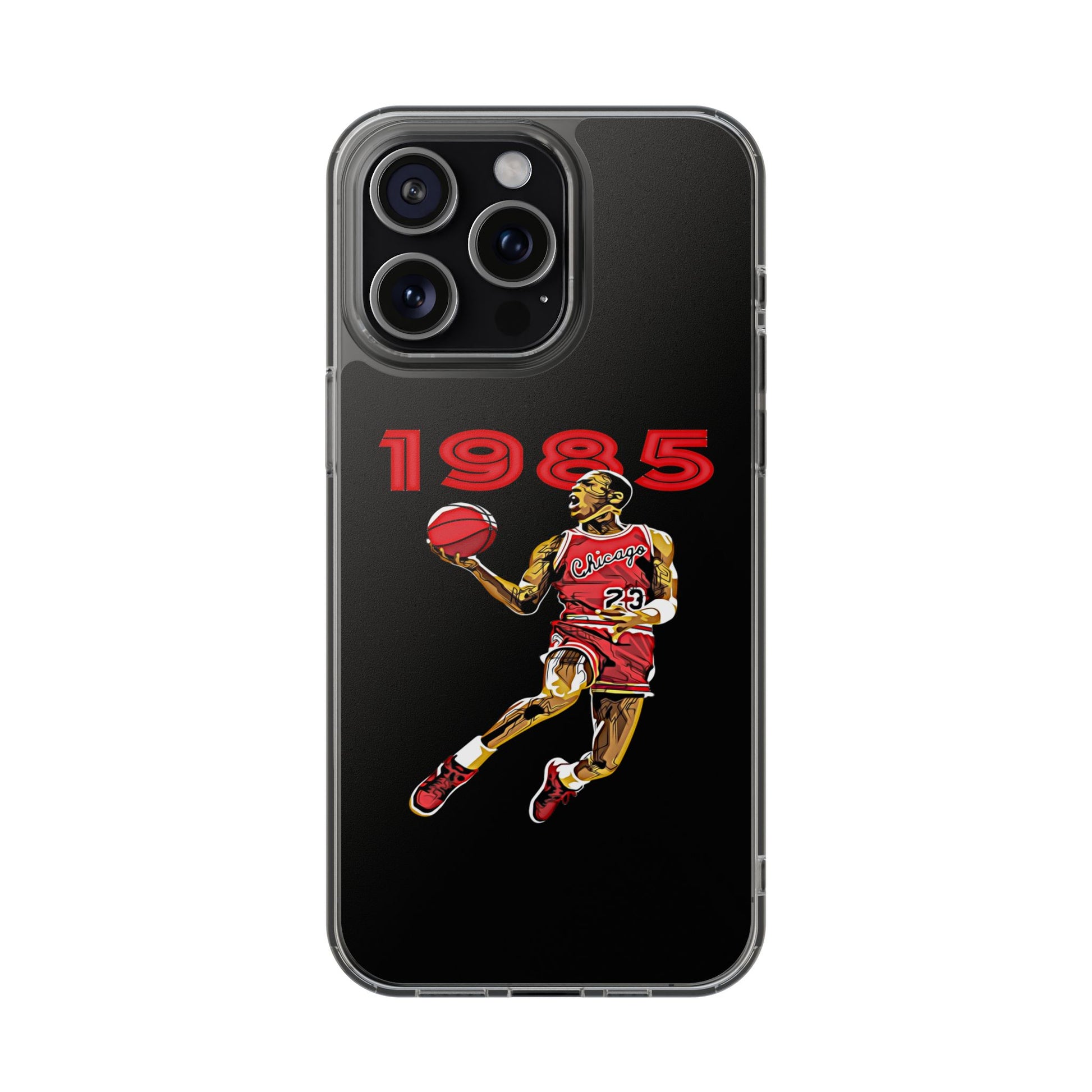 1985 Jordan Slam Dunk themed Basketball Inspired design Clear Phone Cases