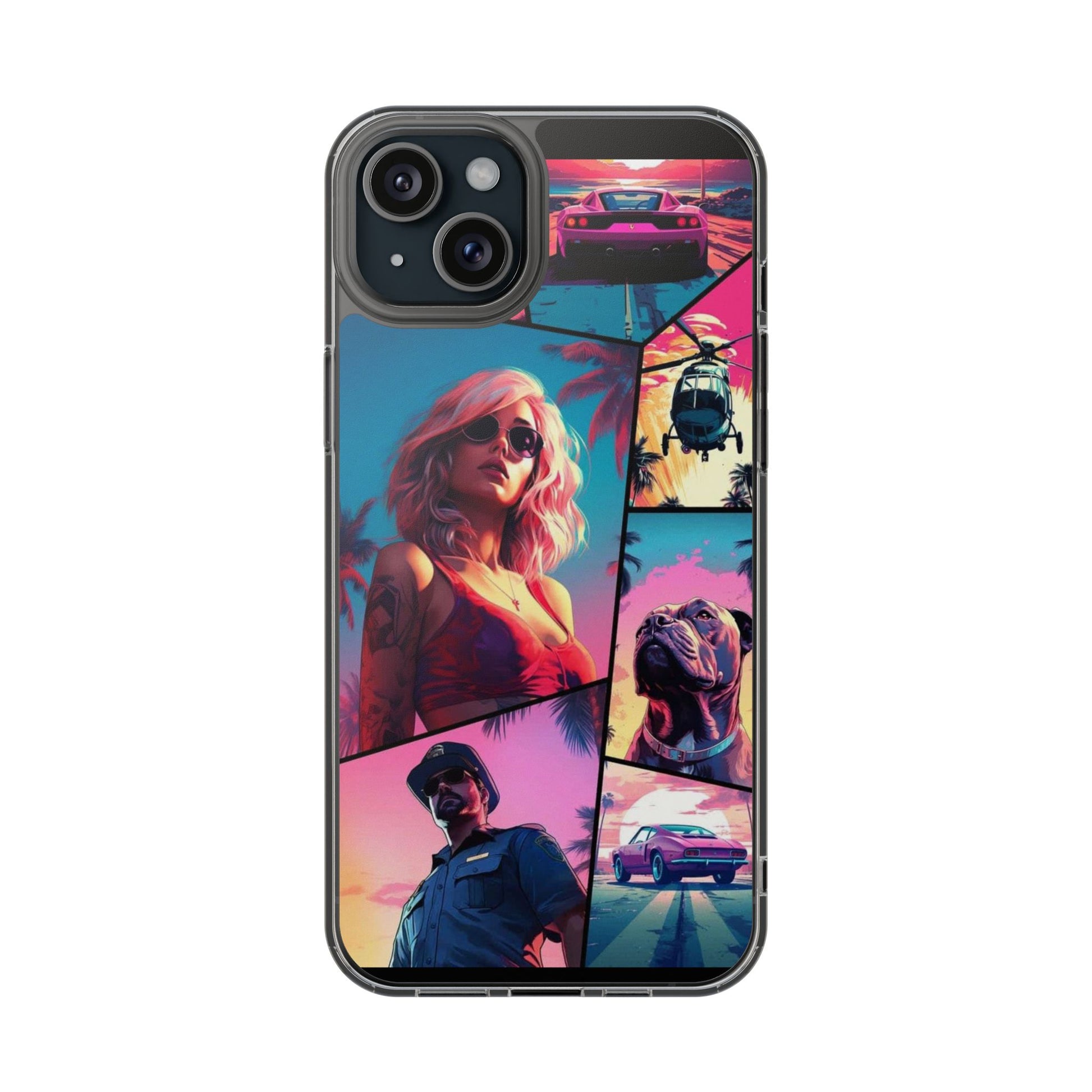 Grand Theft Style  Miami Vice Gamer inspired Protective Iphone and Samsung case