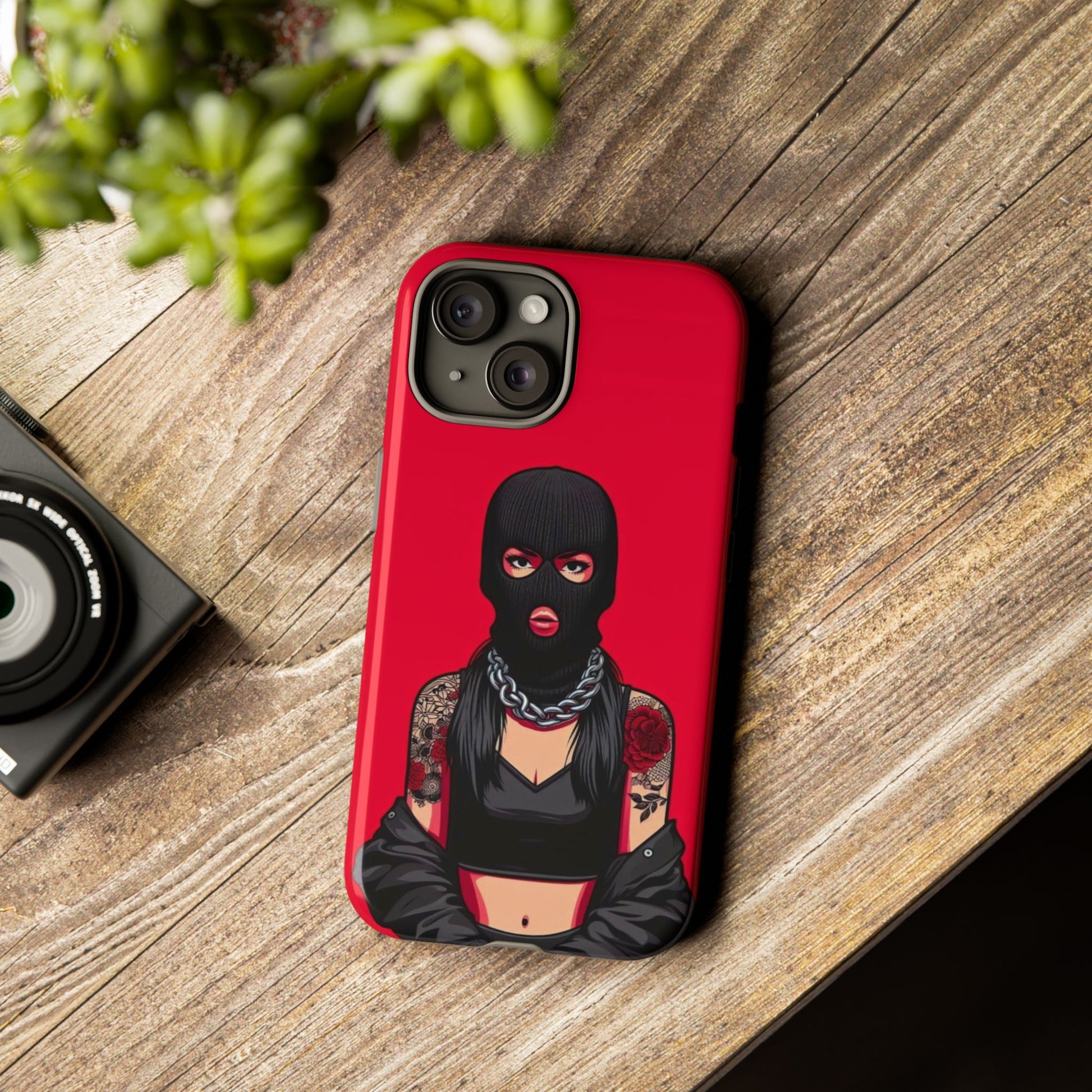 Thug Girl Red Design Tough Cases for iPhones, Samsung, and Pixel