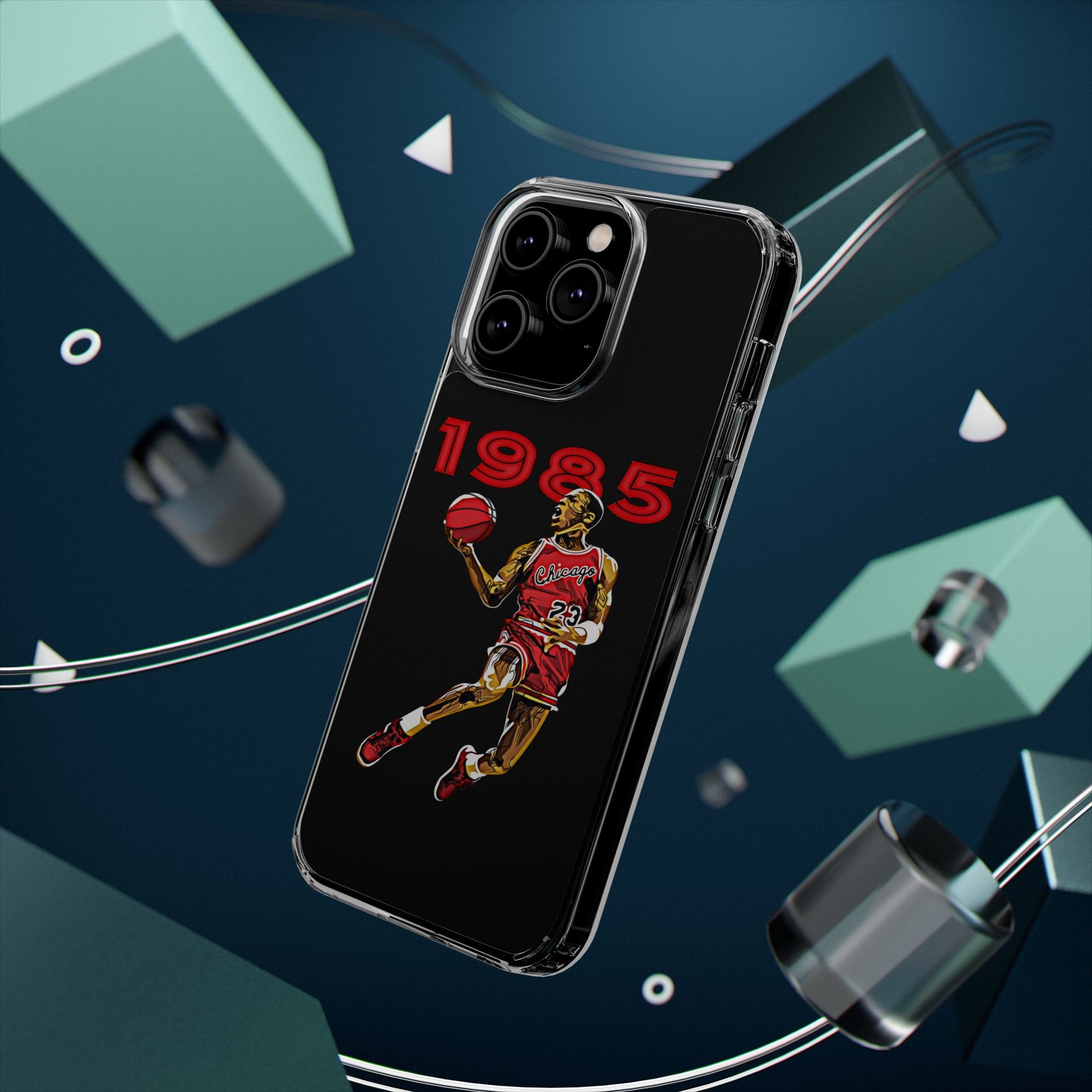 1985 Jordan Slam Dunk themed Basketball Inspired design Clear Phone Cases