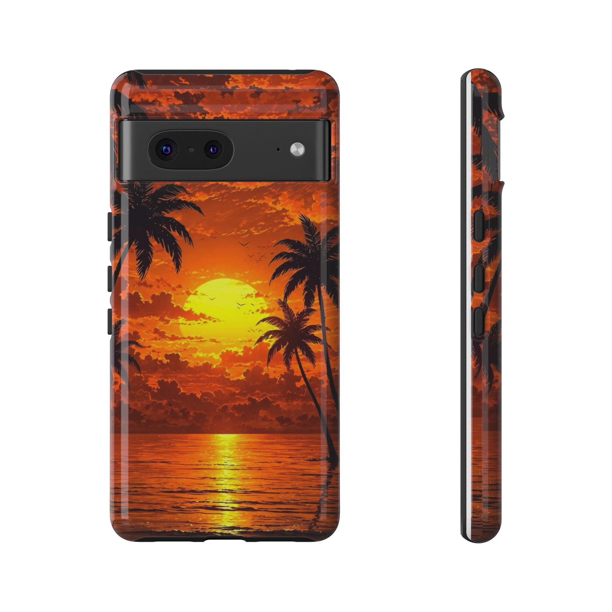 Beautiful Beach Sunset Tough Cases for iPhones, Samsung, and Pixel