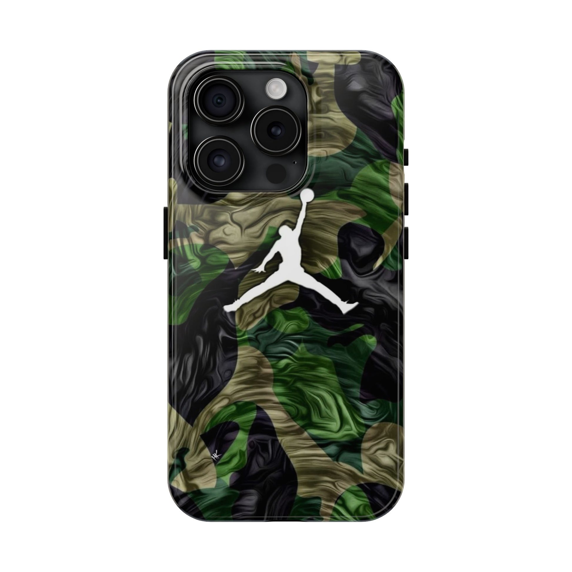Green camouflage Jumpman Theme Phone Cases for Iphones & Samsung Phones