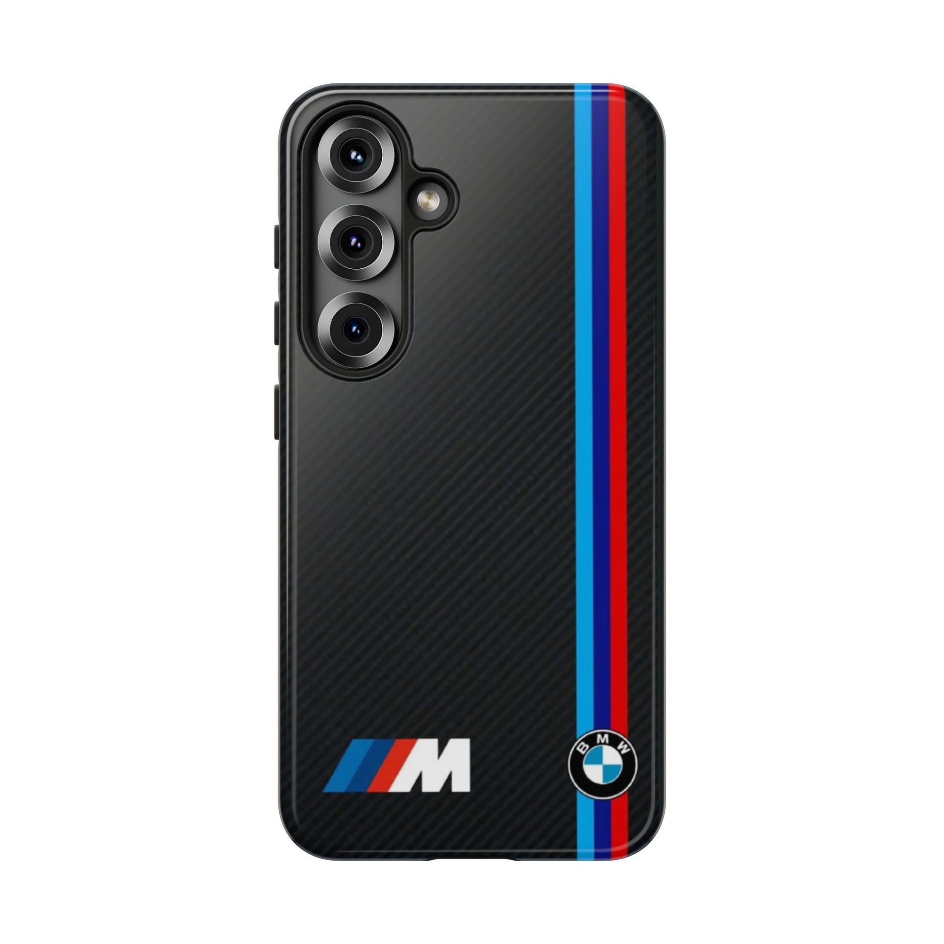 BMW M Stripes Carbon Fiber Design Tough Cases for iPhones, Samsung, and Pixel