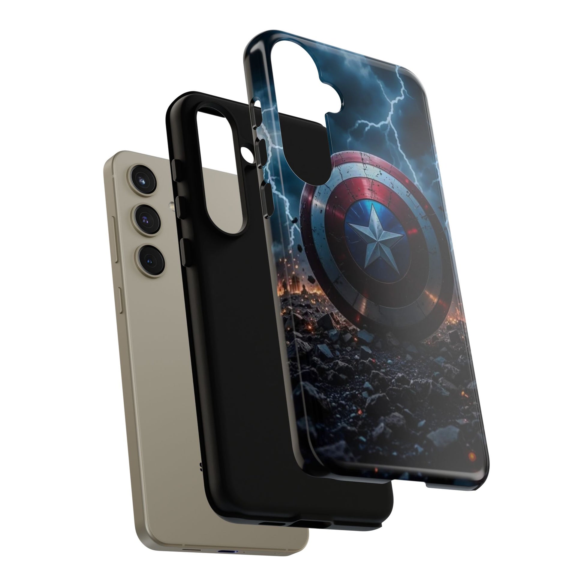 Captain America Shield Tough Cases for iPhones, Samsung, and Pixel