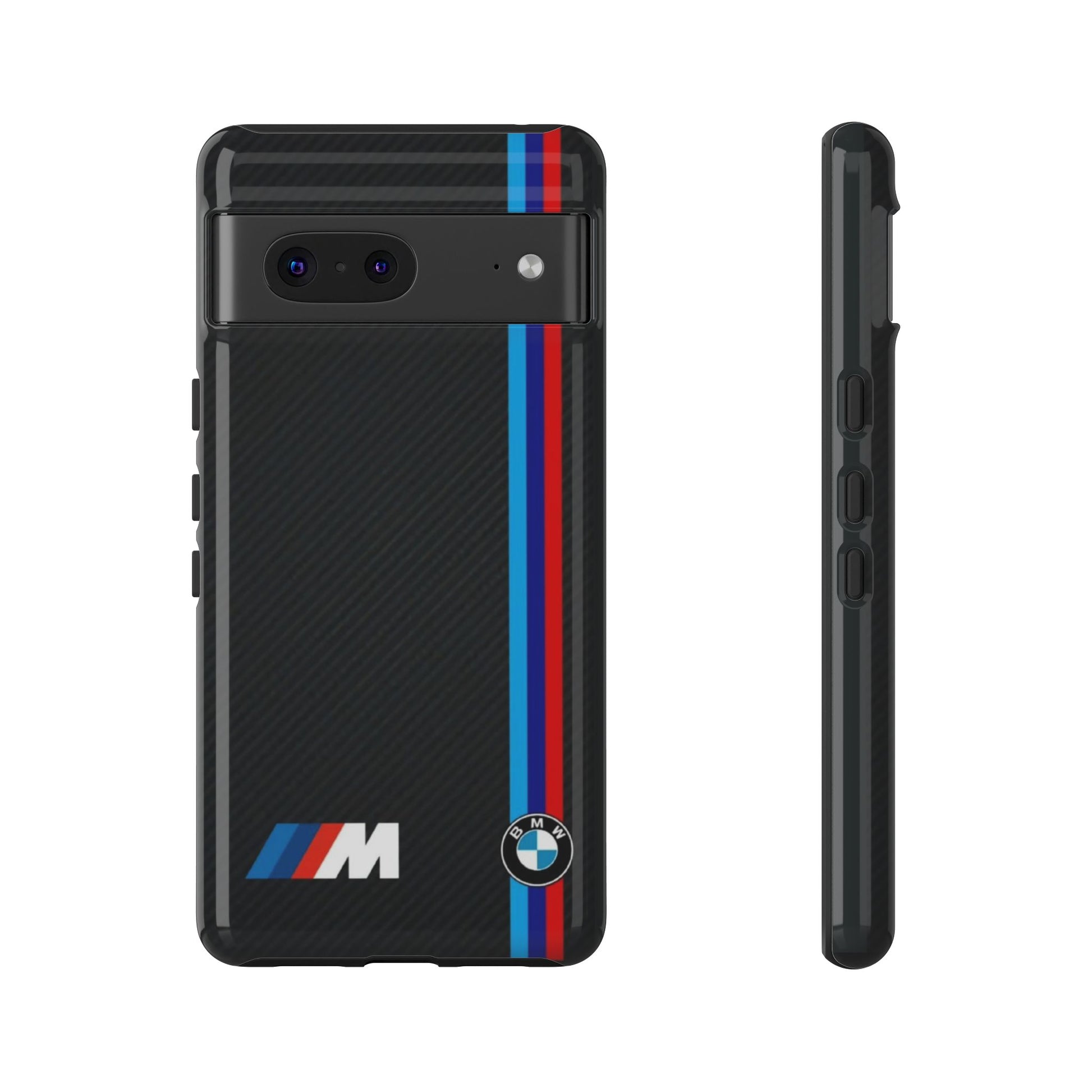 BMW M Stripes Carbon Fiber Design Tough Cases for iPhones, Samsung, and Pixel