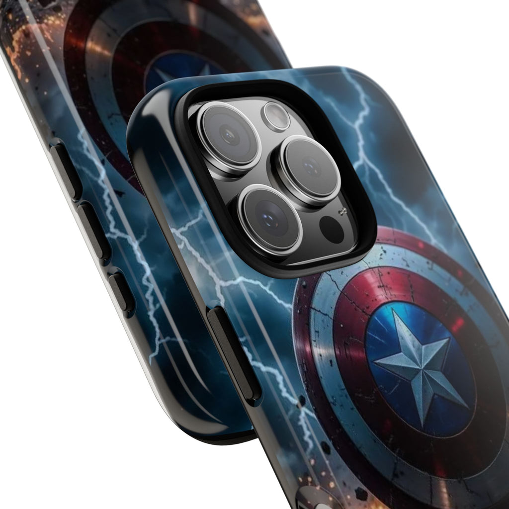 Captain America Shield Tough Cases for iPhones, Samsung, and Pixel