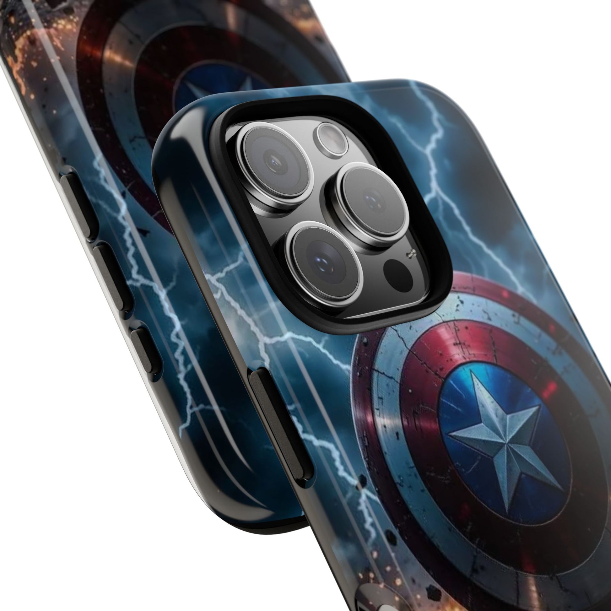 Captain America Shield Tough Cases for iPhones, Samsung, and Pixel