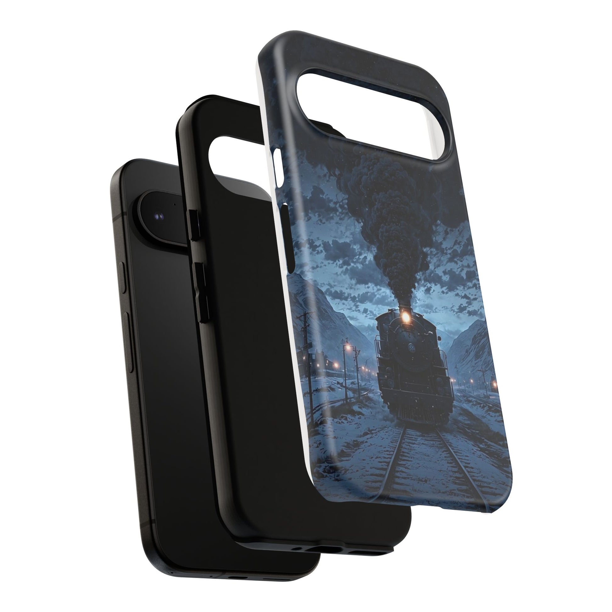 Steam Engine Train Themed Tough Cases for iPhones, Samsung, and Pixel