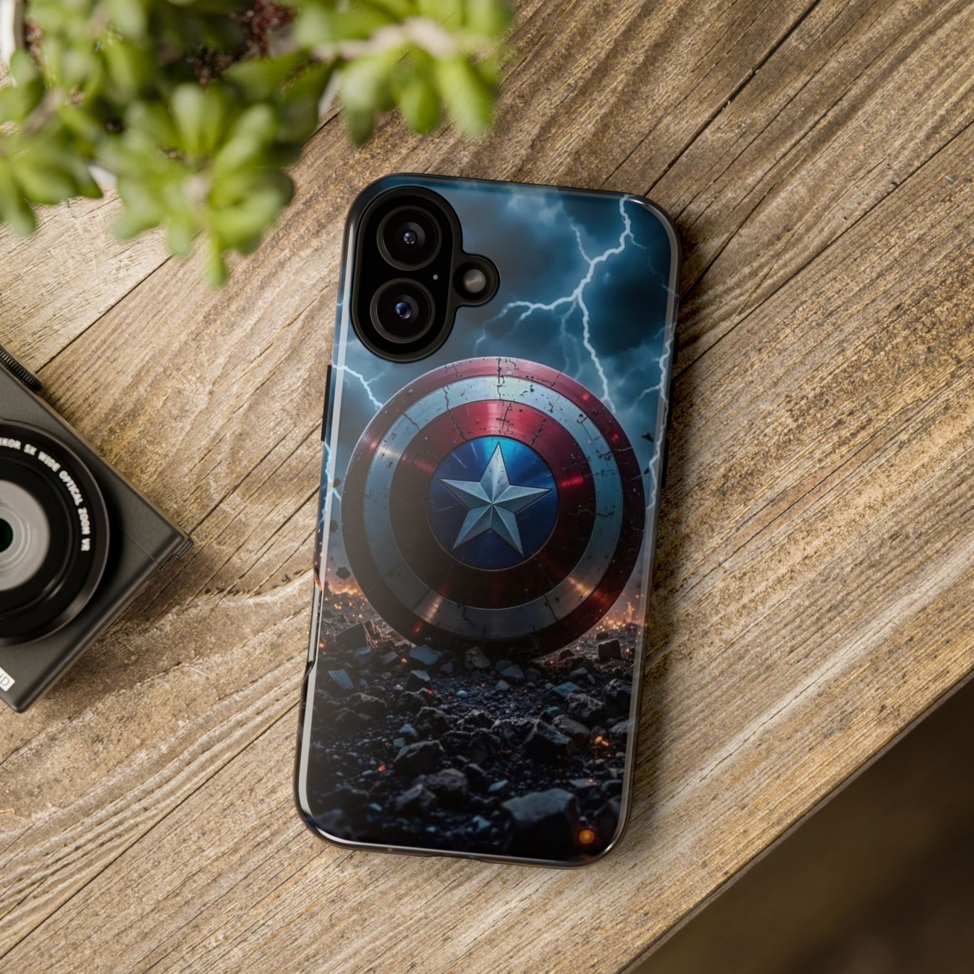 Captain America Shield Tough Cases for iPhones, Samsung, and Pixel