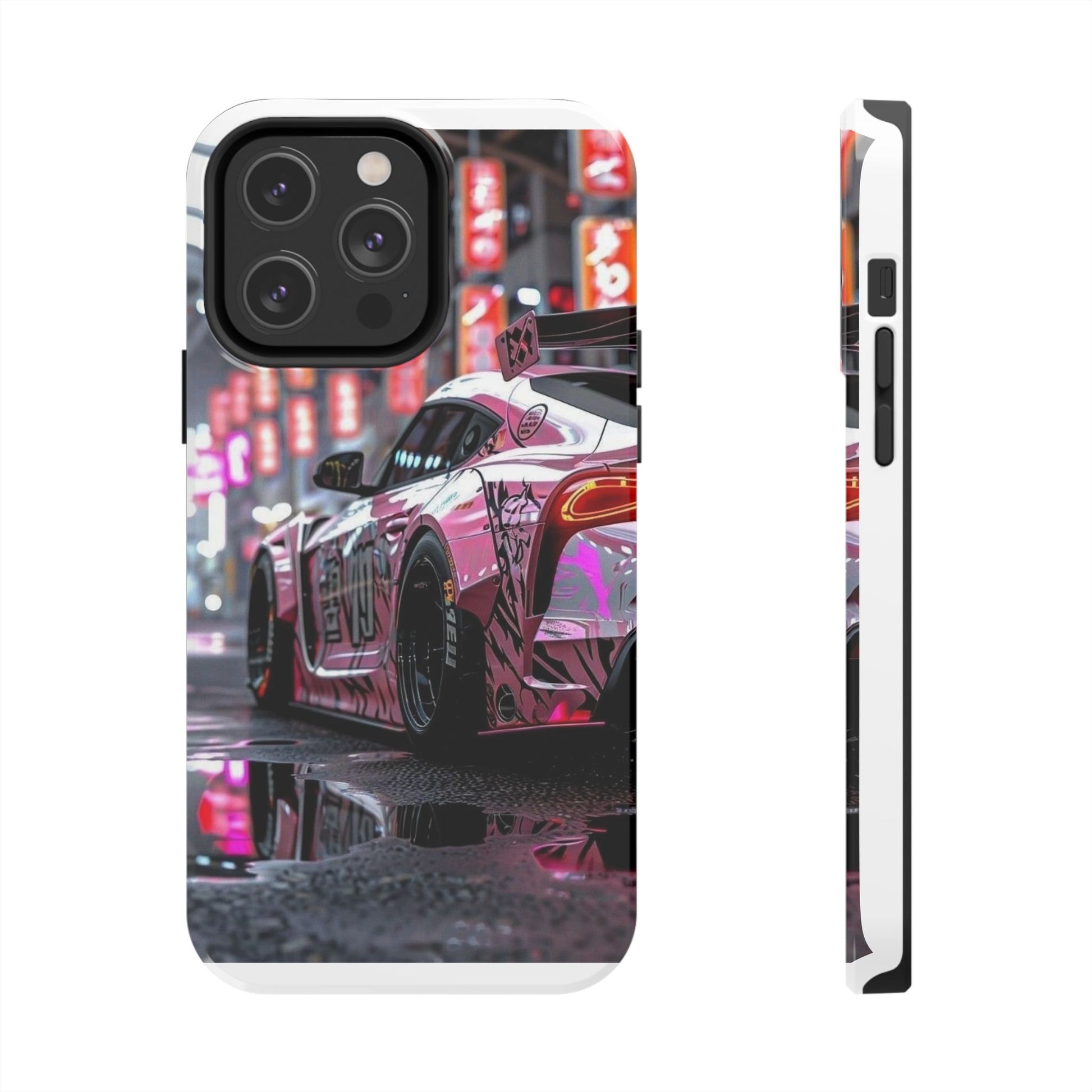 Pink Sports Car Tough Phone Cases for Iphones & Samsung Phones Durable