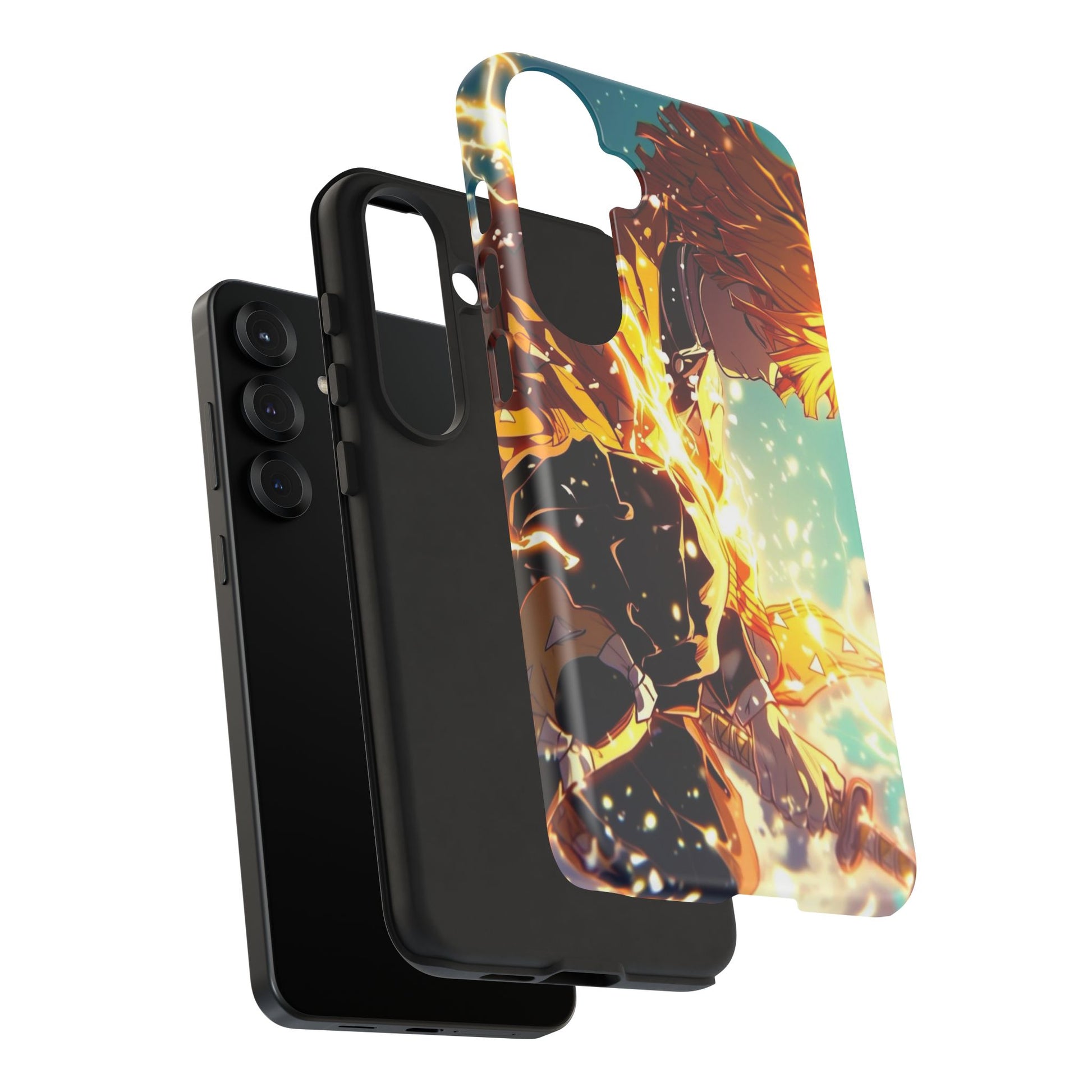 Demon Slayer Zenitsu Anime Theme Phone Case, Tough Cases for iPhones, Samsung, and Pixel