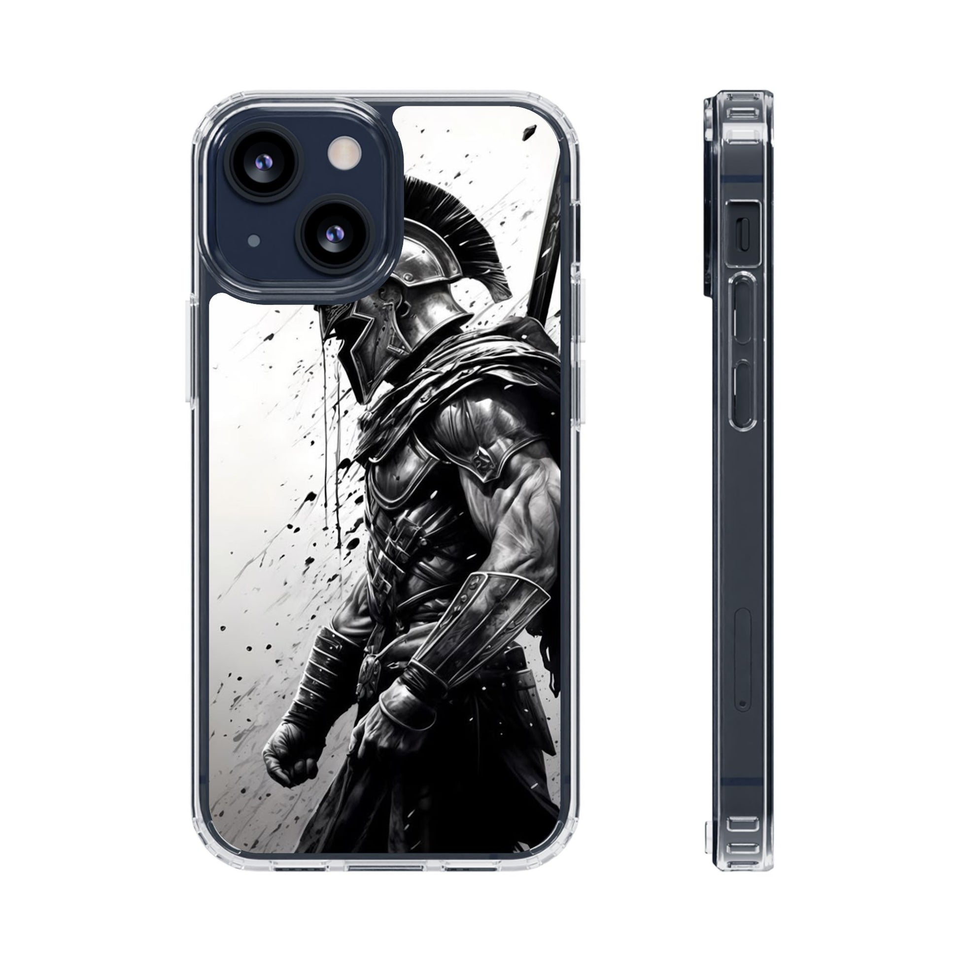Spartan Soldier Inspired design Clear Phone Cases for Iphone and Samsung