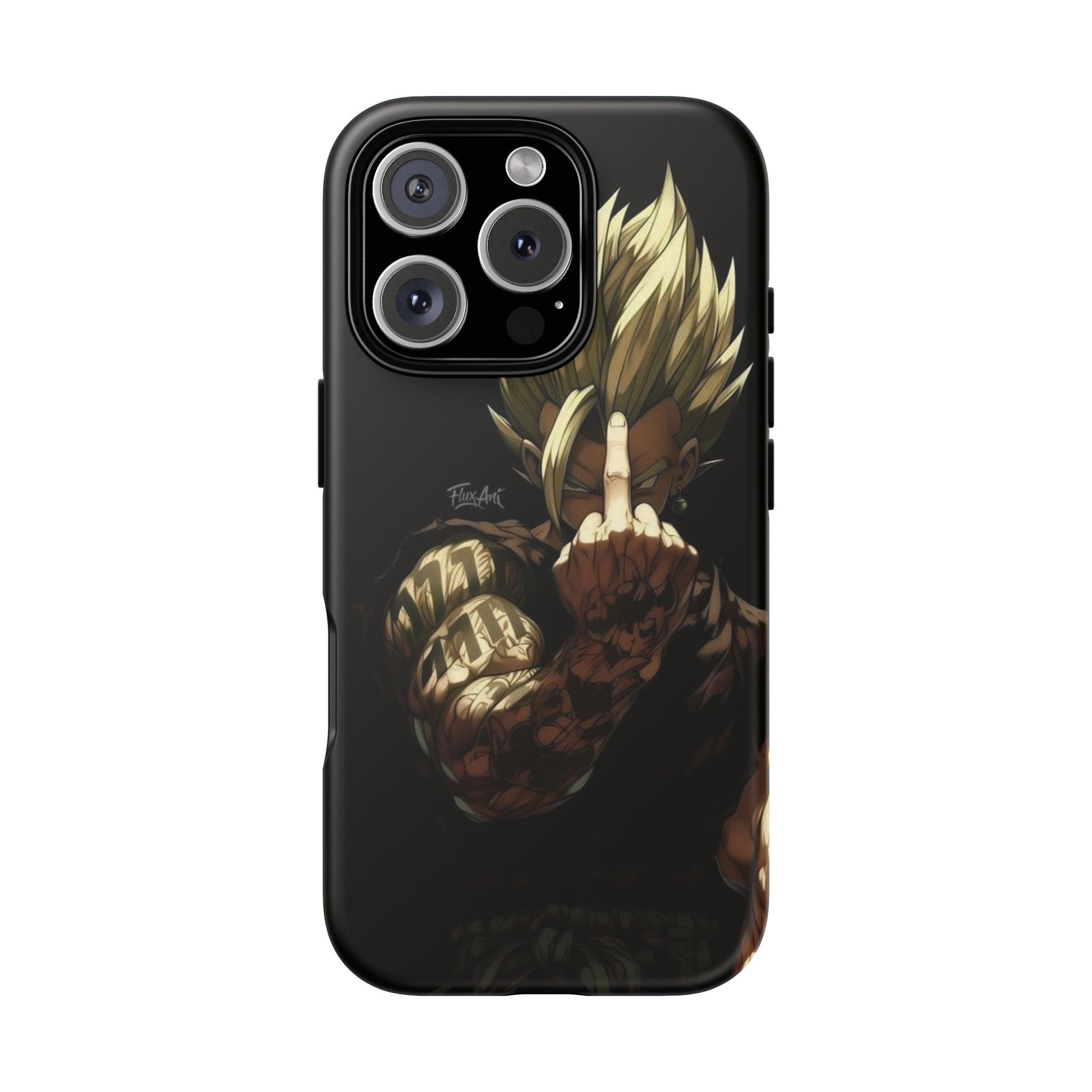 Middle Finger SS Goku Dragon Ball Z Tough Cases for iPhones, Samsung, and Pixel
