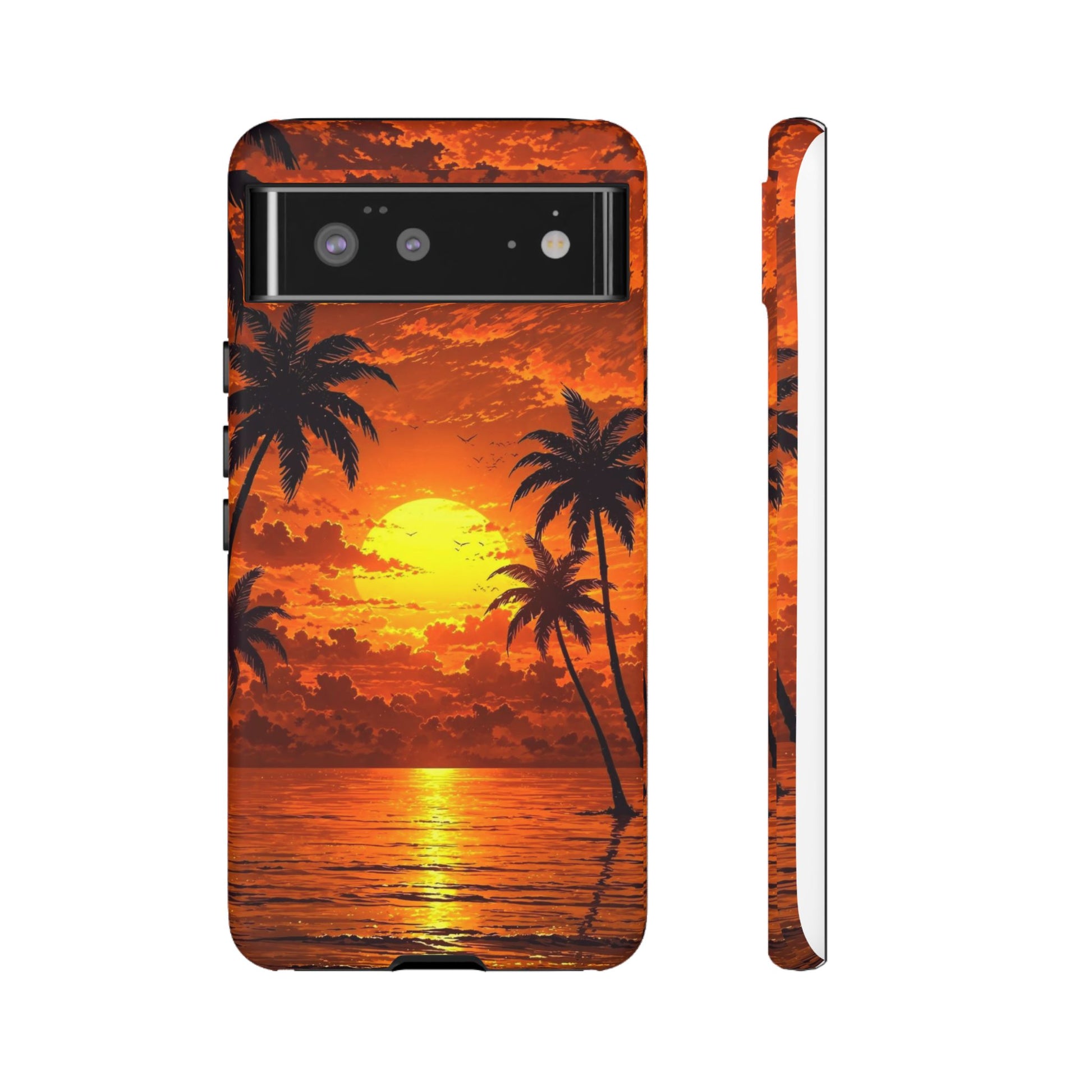 Beautiful Beach Sunset Tough Cases for iPhones, Samsung, and Pixel