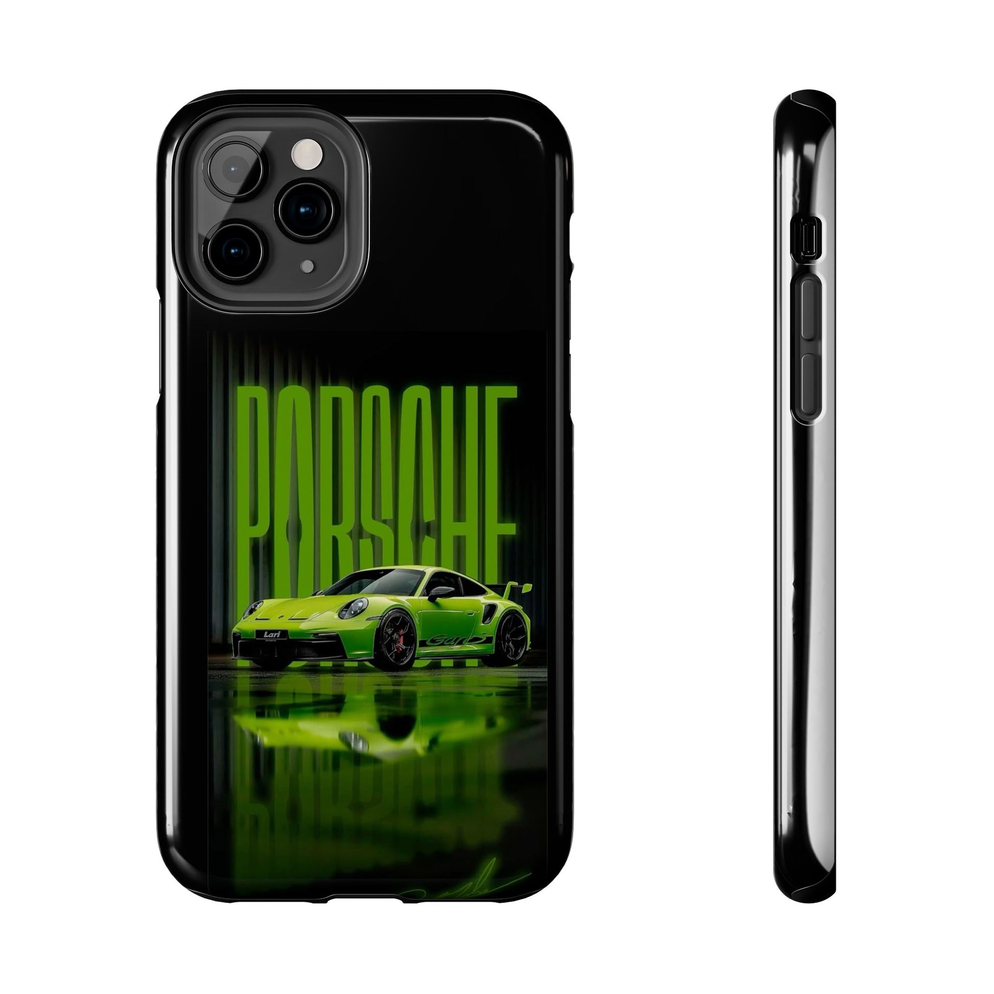 Neon Green Racing Sports Car Tough Phone Cases for Iphones & Samsung Durable