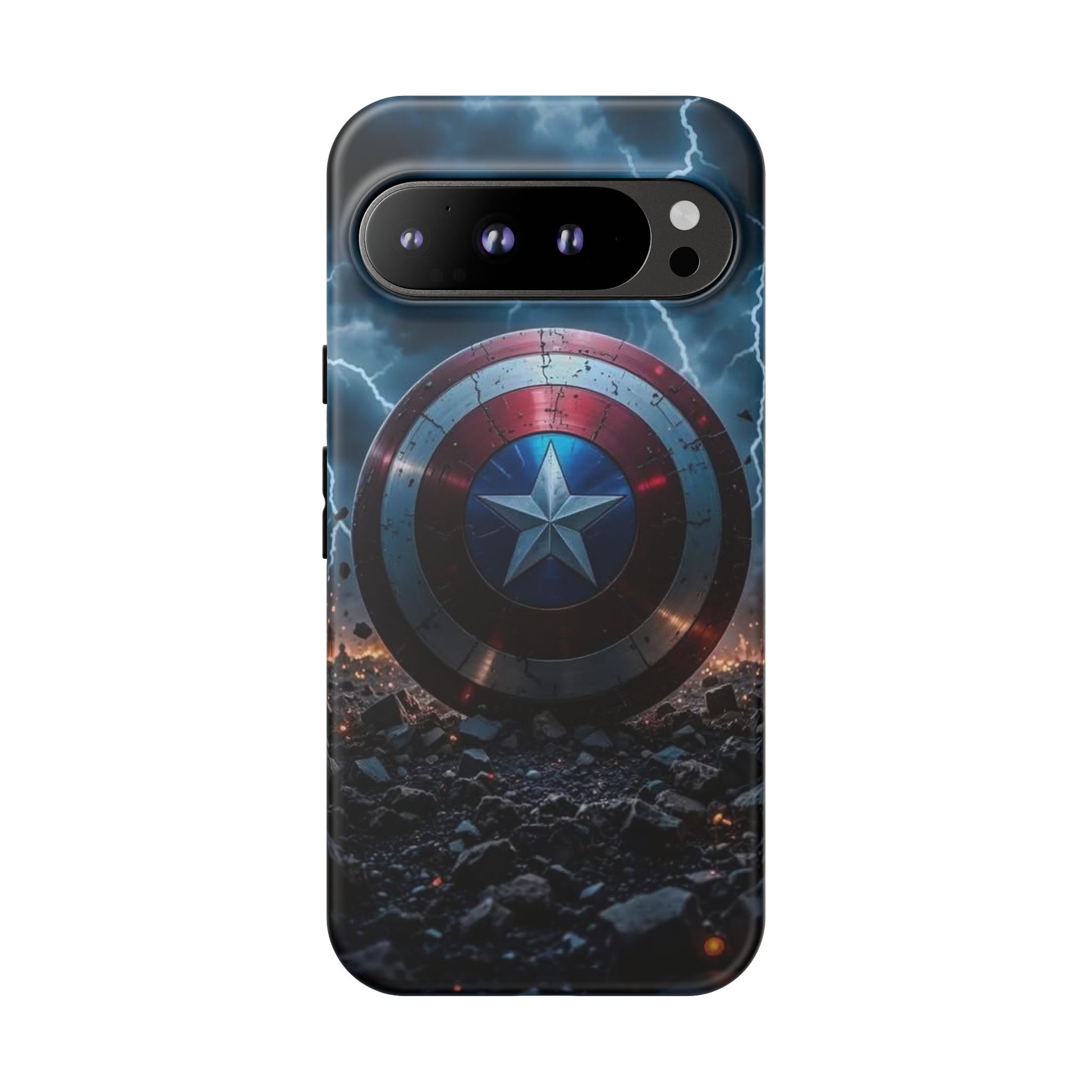 Captain America Shield Tough Cases for iPhones, Samsung, and Pixel