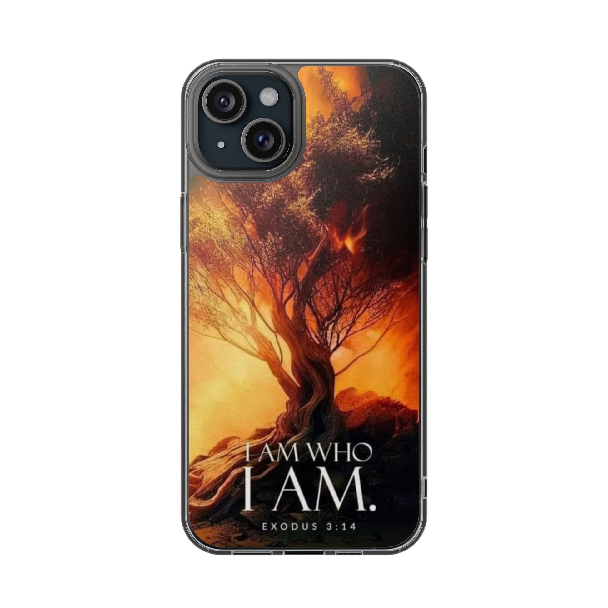 Phone Case, I Am Who I Am Bible Verse Clear Case for Iphone Samsung, Religious