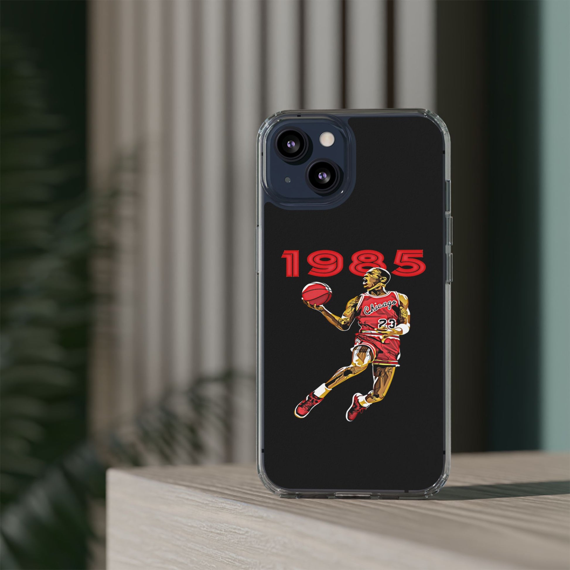 1985 Jordan Slam Dunk themed Basketball Inspired design Clear Phone Cases